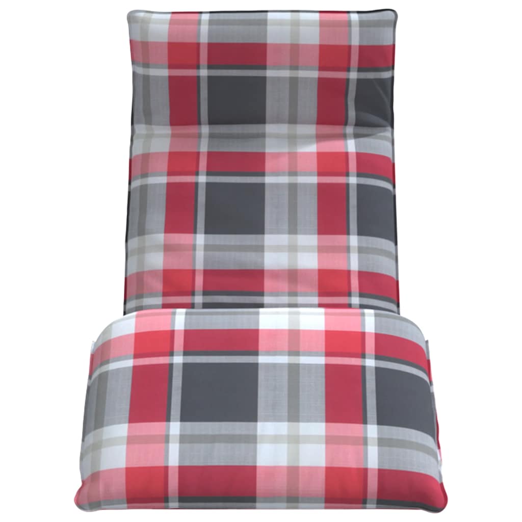 Șezlong pliabil, model în carouri roșu, 175x54x8,5 cm GartenMobel Dekor