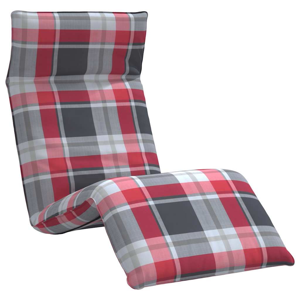 Șezlong pliabil, model în carouri roșu, 175x54x8,5 cm GartenMobel Dekor