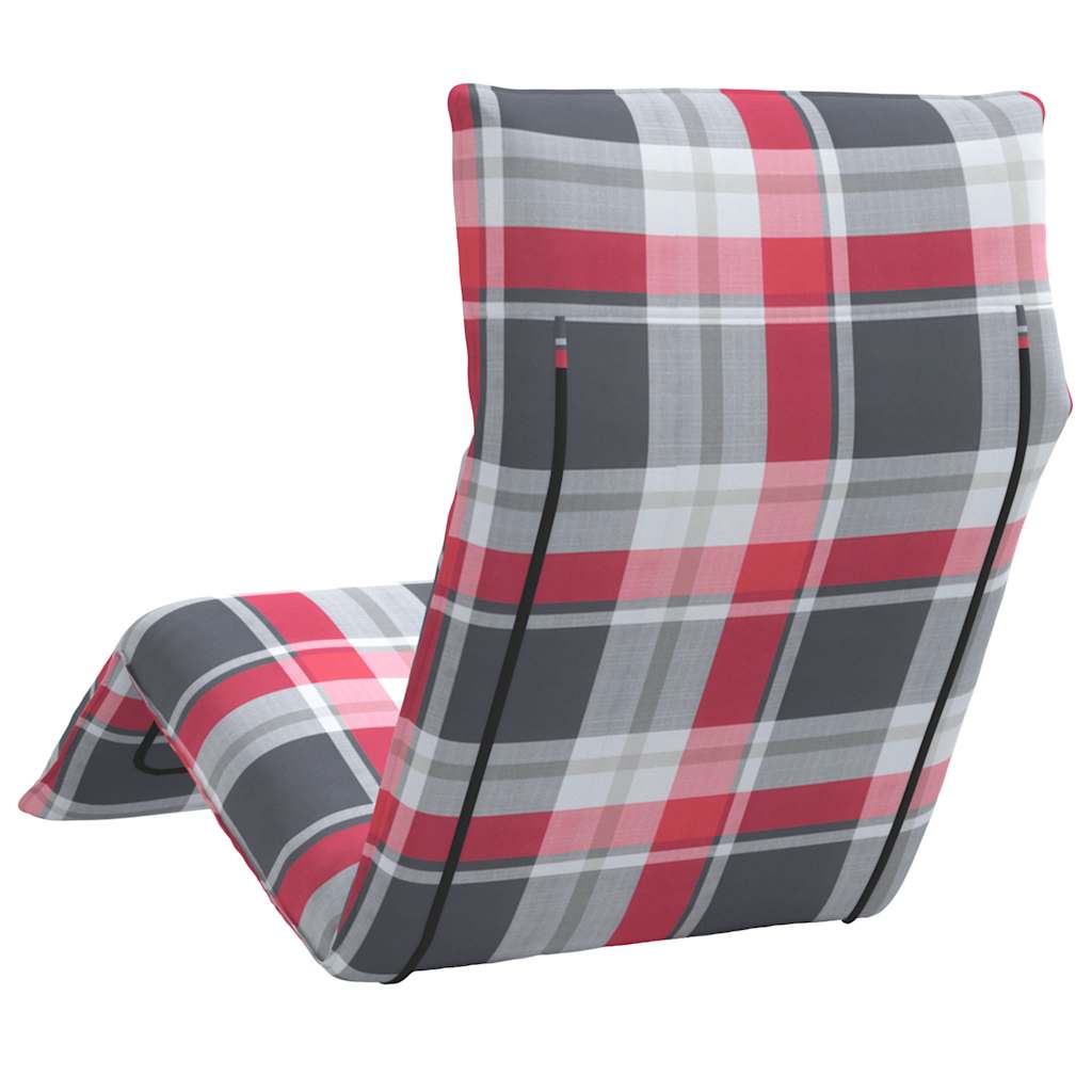 Șezlong pliabil, model în carouri roșu, 175x54x8,5 cm GartenMobel Dekor