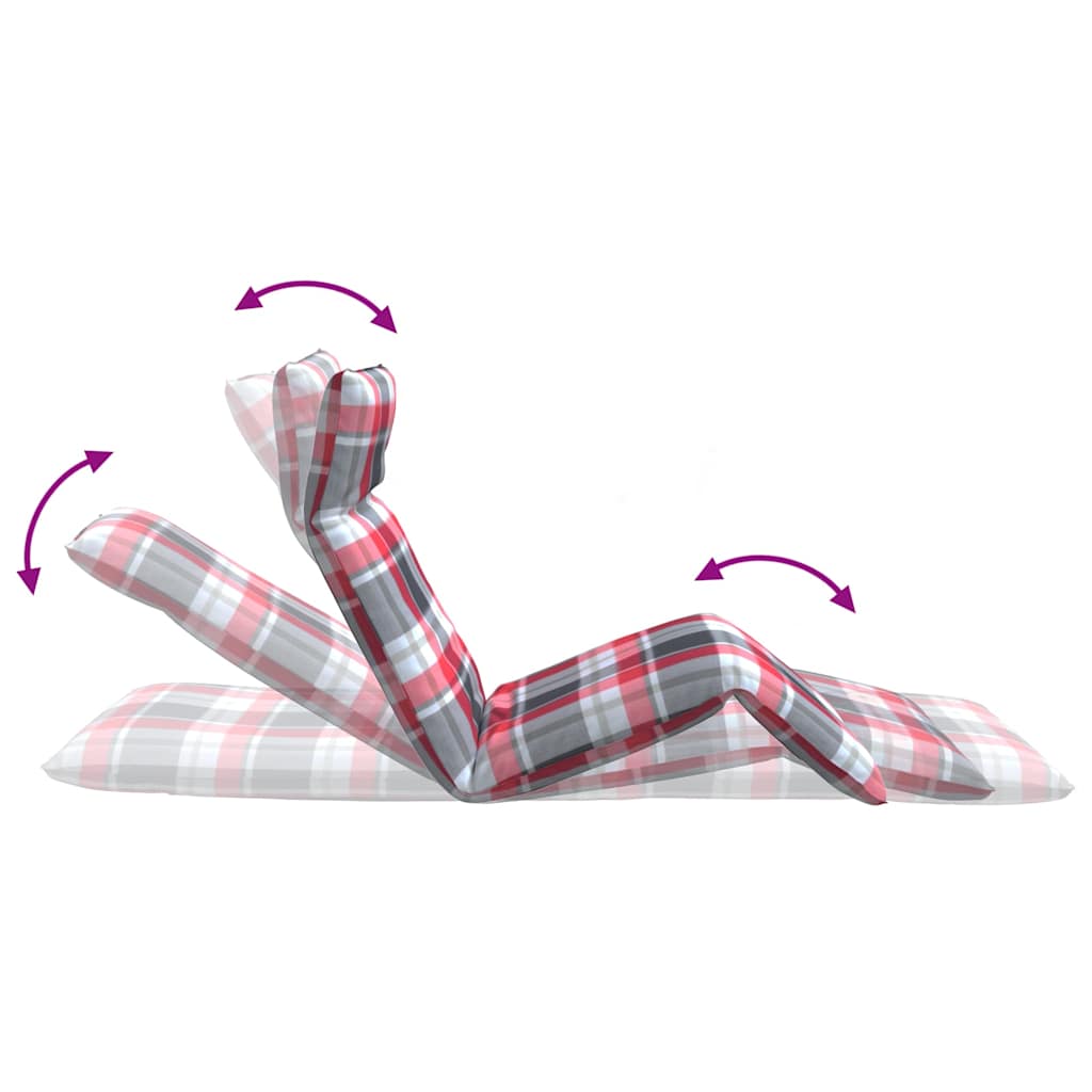 Șezlong pliabil, model în carouri roșu, 175x54x8,5 cm GartenMobel Dekor