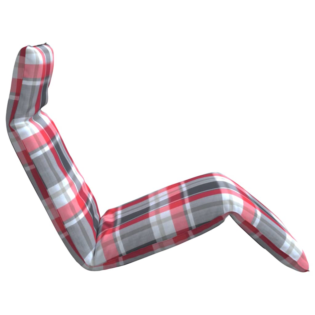 Șezlong pliabil, model în carouri roșu, 175x54x8,5 cm GartenMobel Dekor