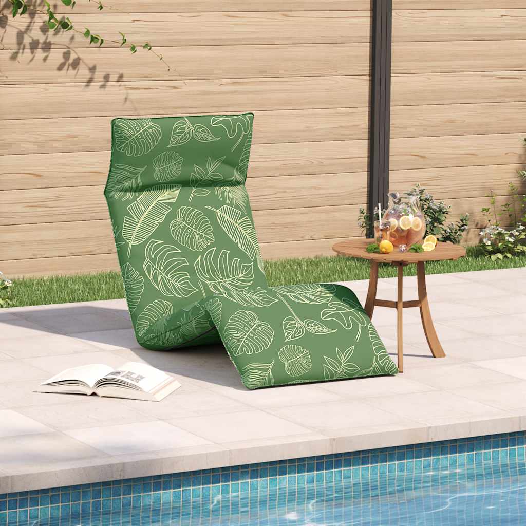 Șezlong pliabil cu model de frunze 175x54x8,5cm țesătură Oxford GartenMobel Dekor