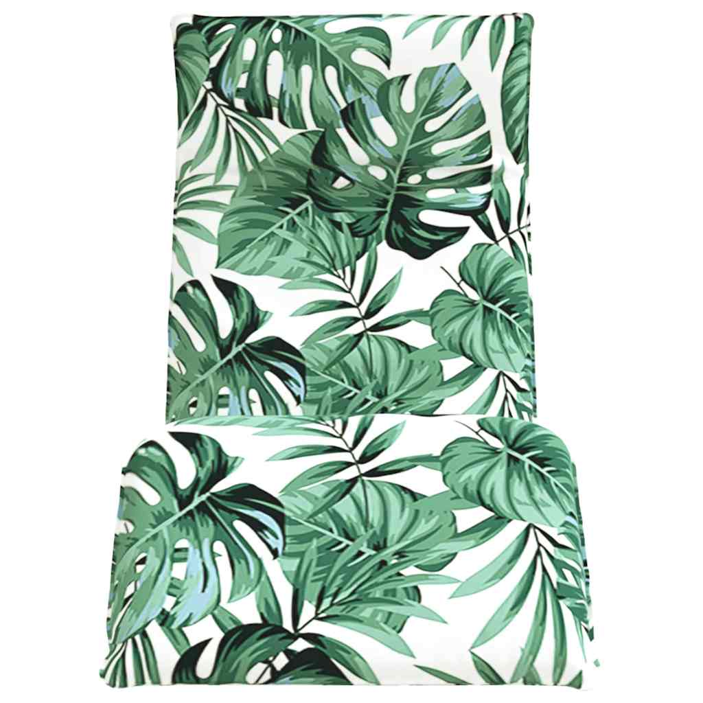 Șezlong pliabil cu model de frunze 175x54x8,5cm țesătură Oxford GartenMobel Dekor