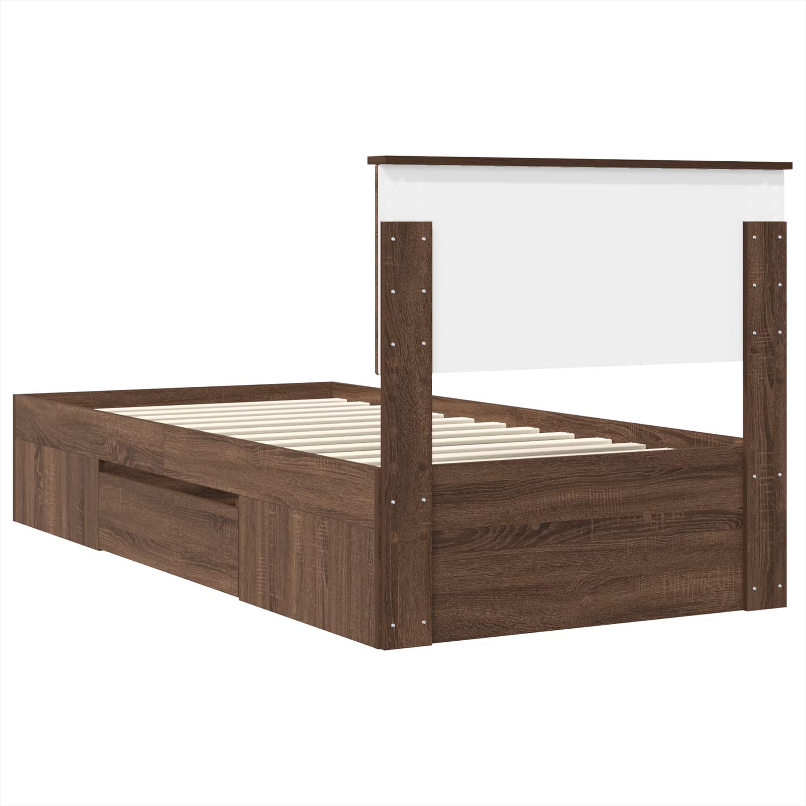 Cadru de pat Stejar închis 90 x 200 cm Lemn compozit GartenMobel Dekor