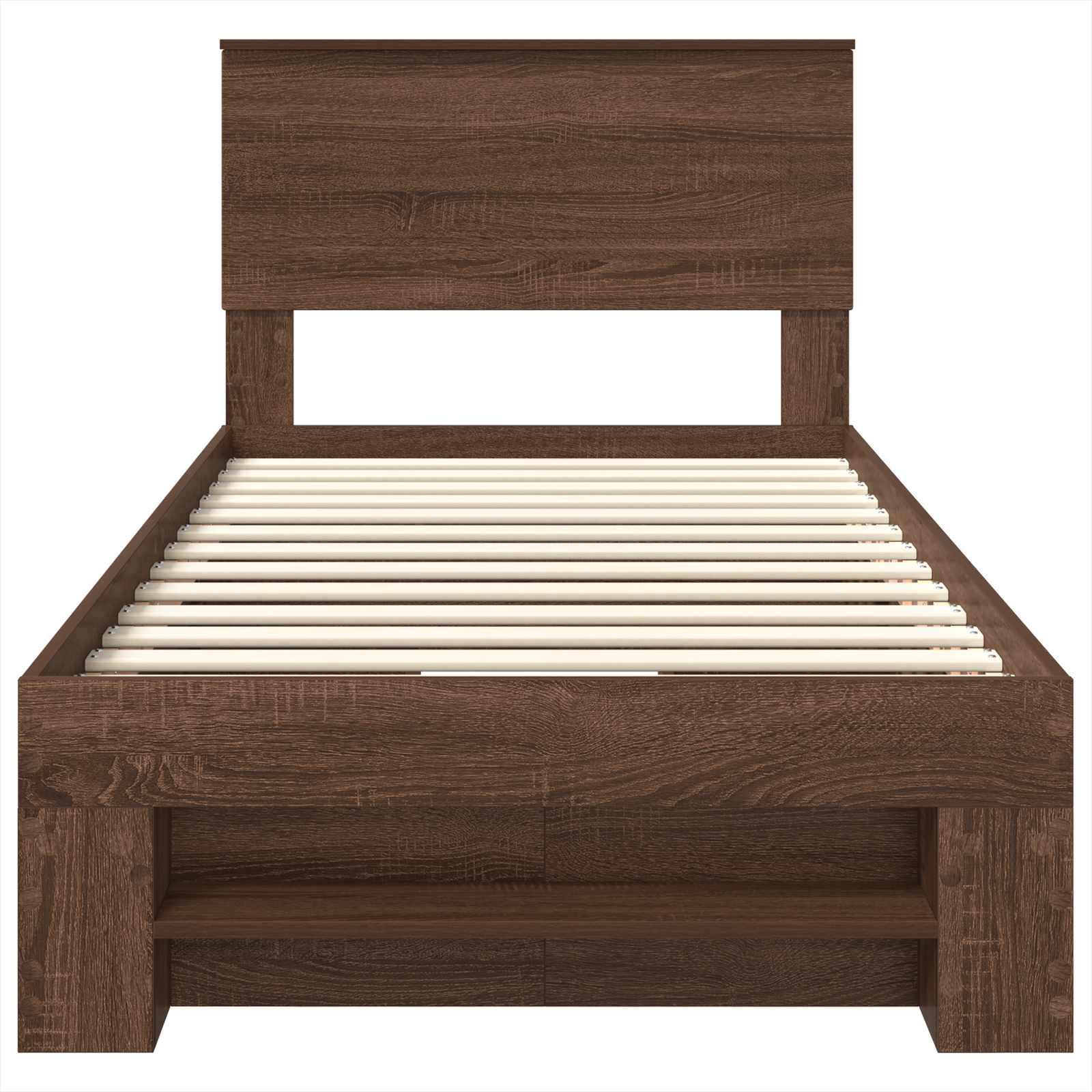 Cadru de pat Stejar închis 90 x 200 cm Lemn compozit GartenMobel Dekor