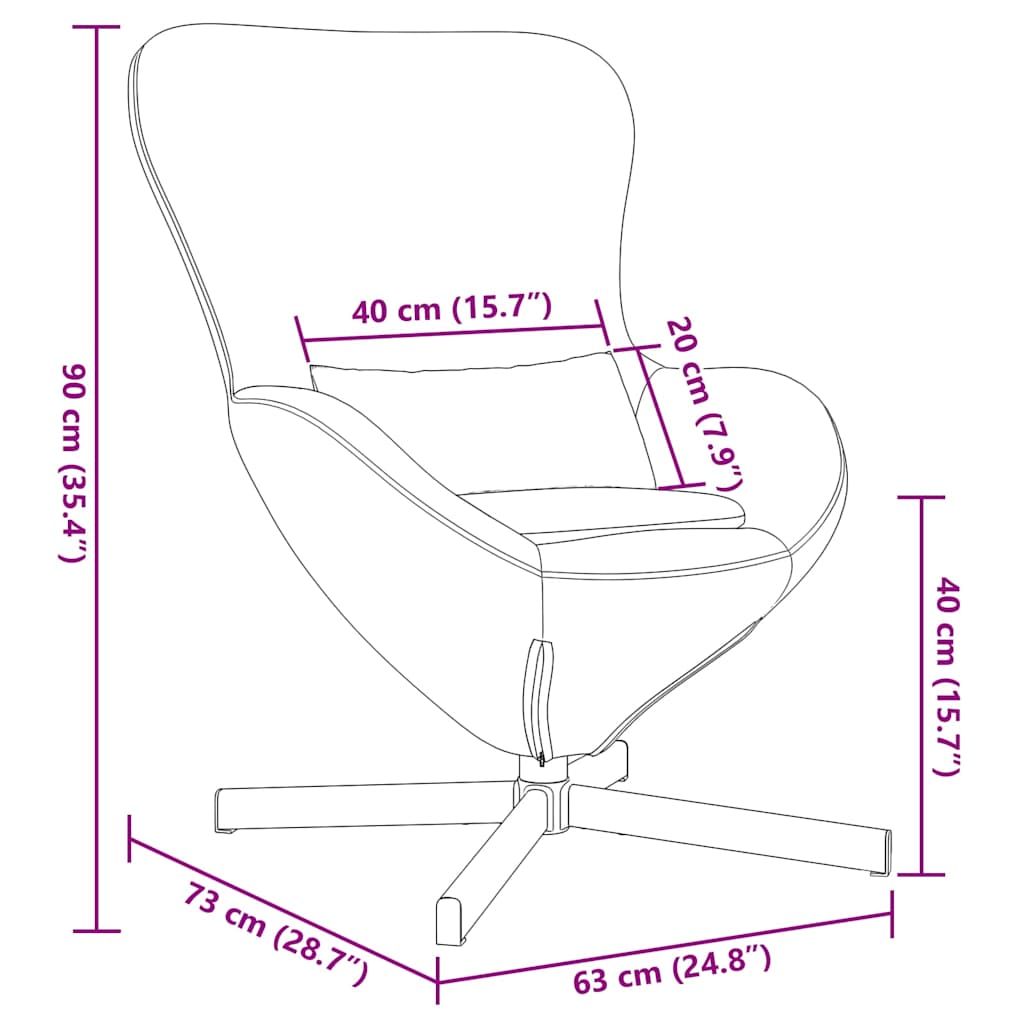 Fotoliu ou Maro 63 x 73 x 90 cm Catifea GartenMobel Dekor