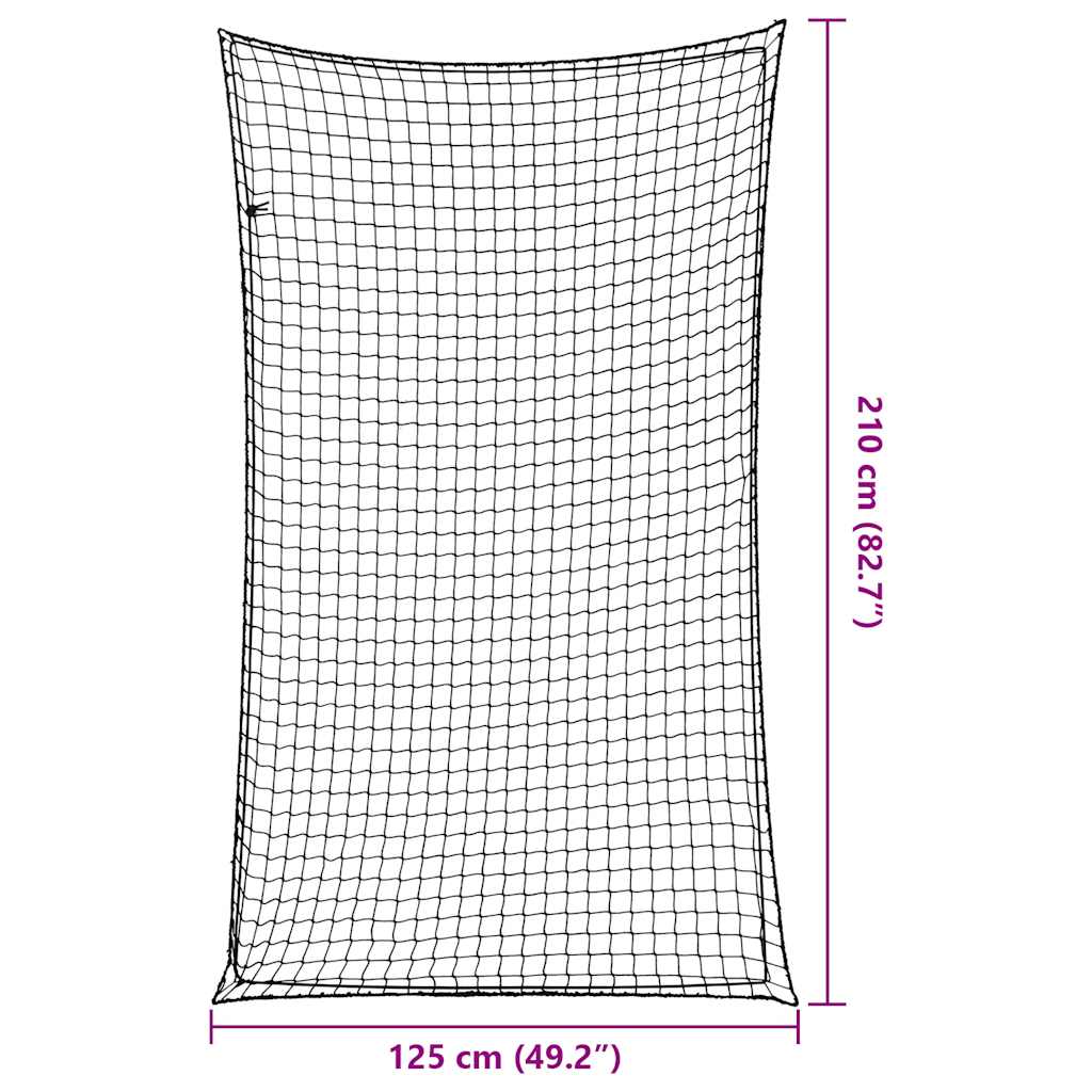 Plasă de remorcă cu funie elastică, negru, 2,1x1,25 m, PP GartenMobel Dekor