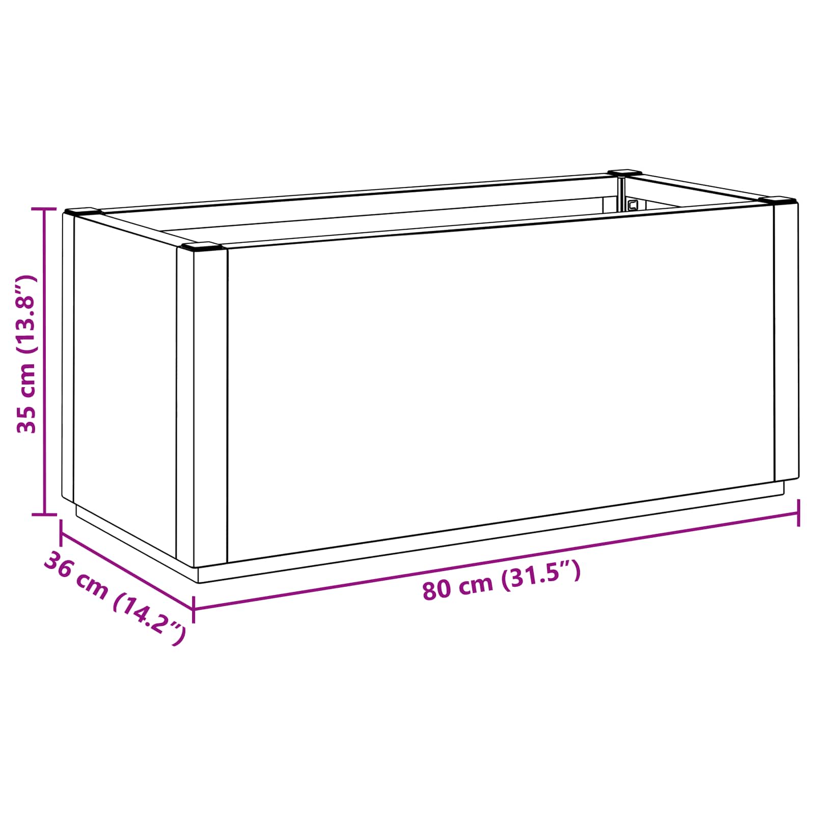 Cutie de flori pentru grădină Maro 80 x 36 x 35 cm GartenMobel Dekor
