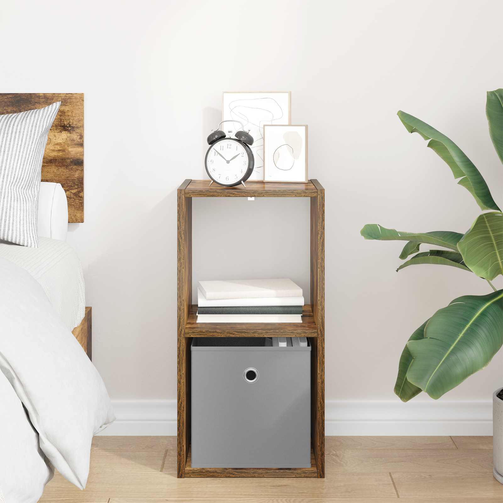 Noptieră Stejar fumuriu 30,5 x 27 x 59,5 cm Lemn compozit GartenMobel Dekor