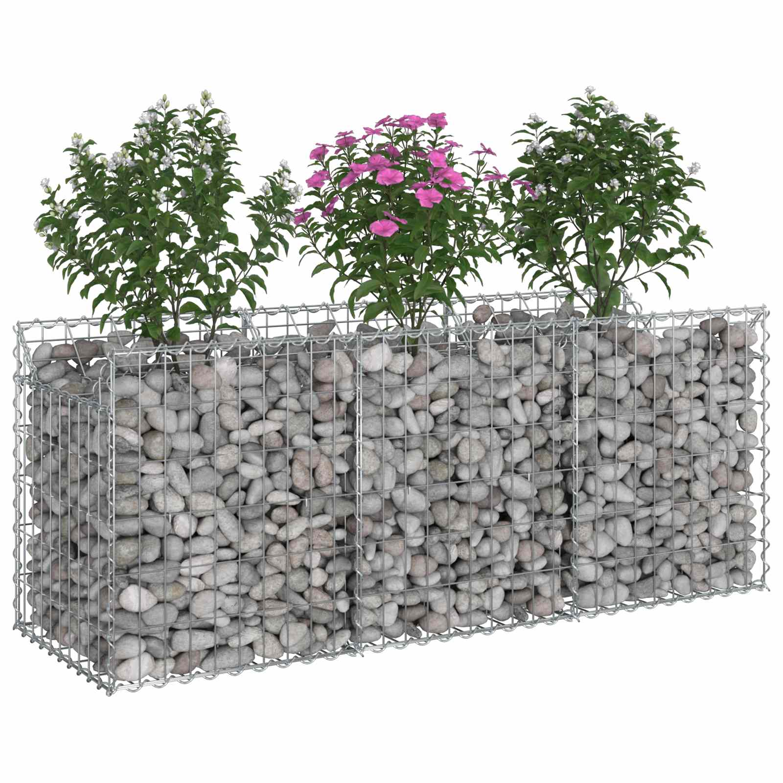 Pat ridicat din gabion Argintiu 150 x 50 x 60 cm GartenMobel Dekor