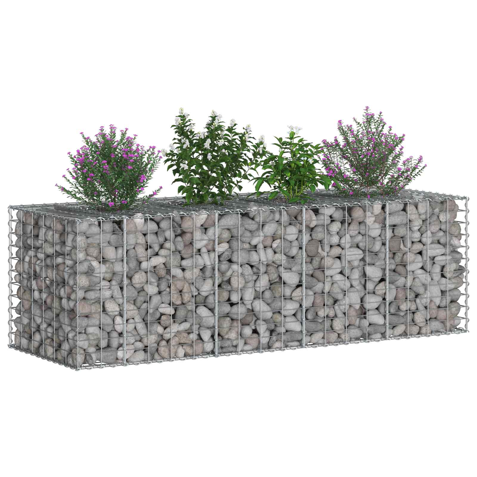 Pat ridicat din gabion Argintiu 180 x 60 x 55 cm GartenMobel Dekor