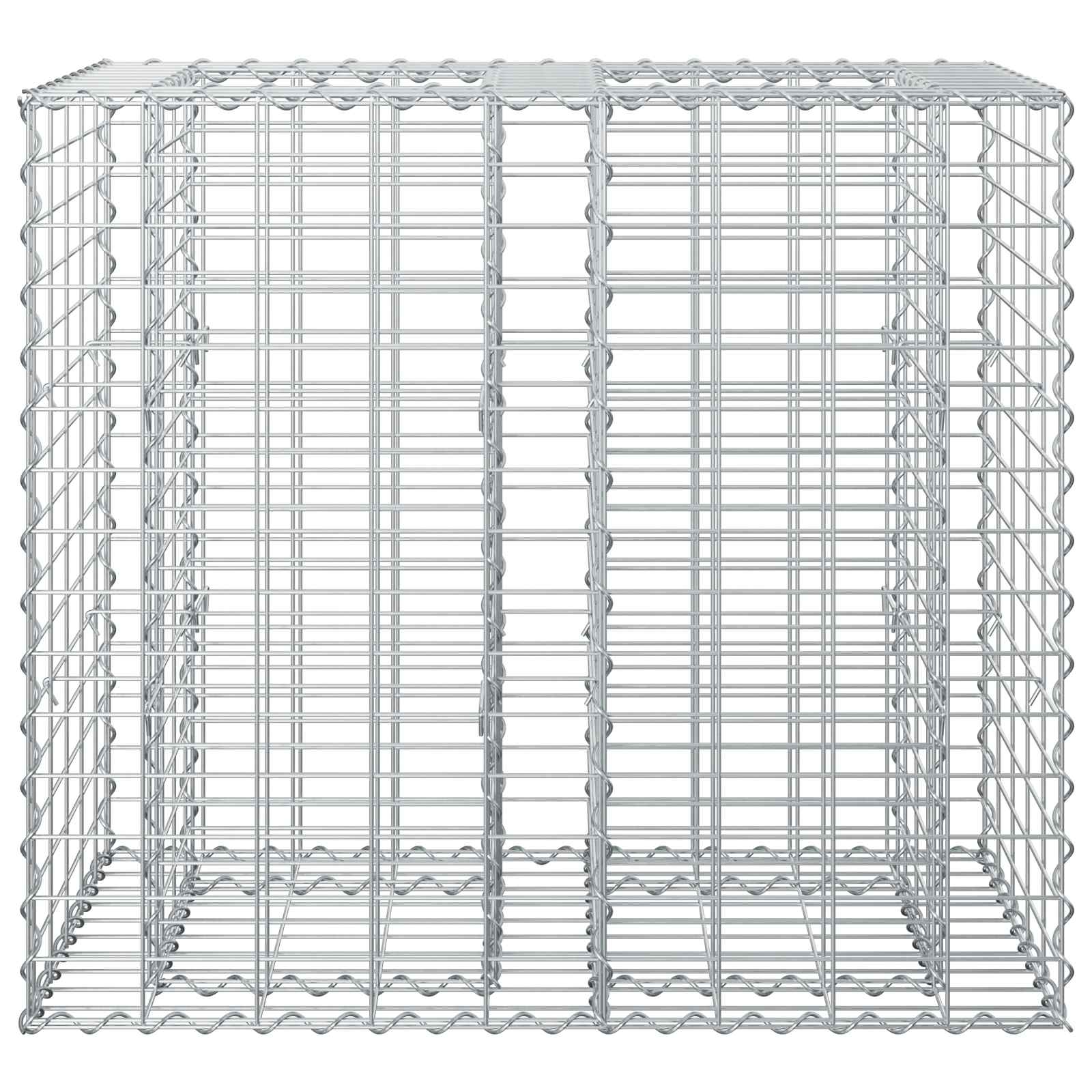 Pat ridicat din gabion Argintiu 90 x 50 x 80 cm Oțel Galvanizat GartenMobel Dekor