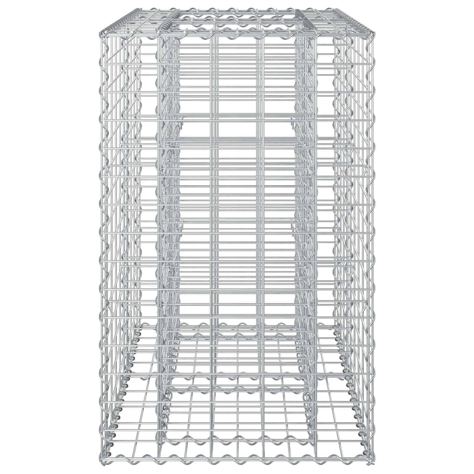 Pat ridicat din gabion Argintiu 90 x 50 x 80 cm Oțel Galvanizat GartenMobel Dekor