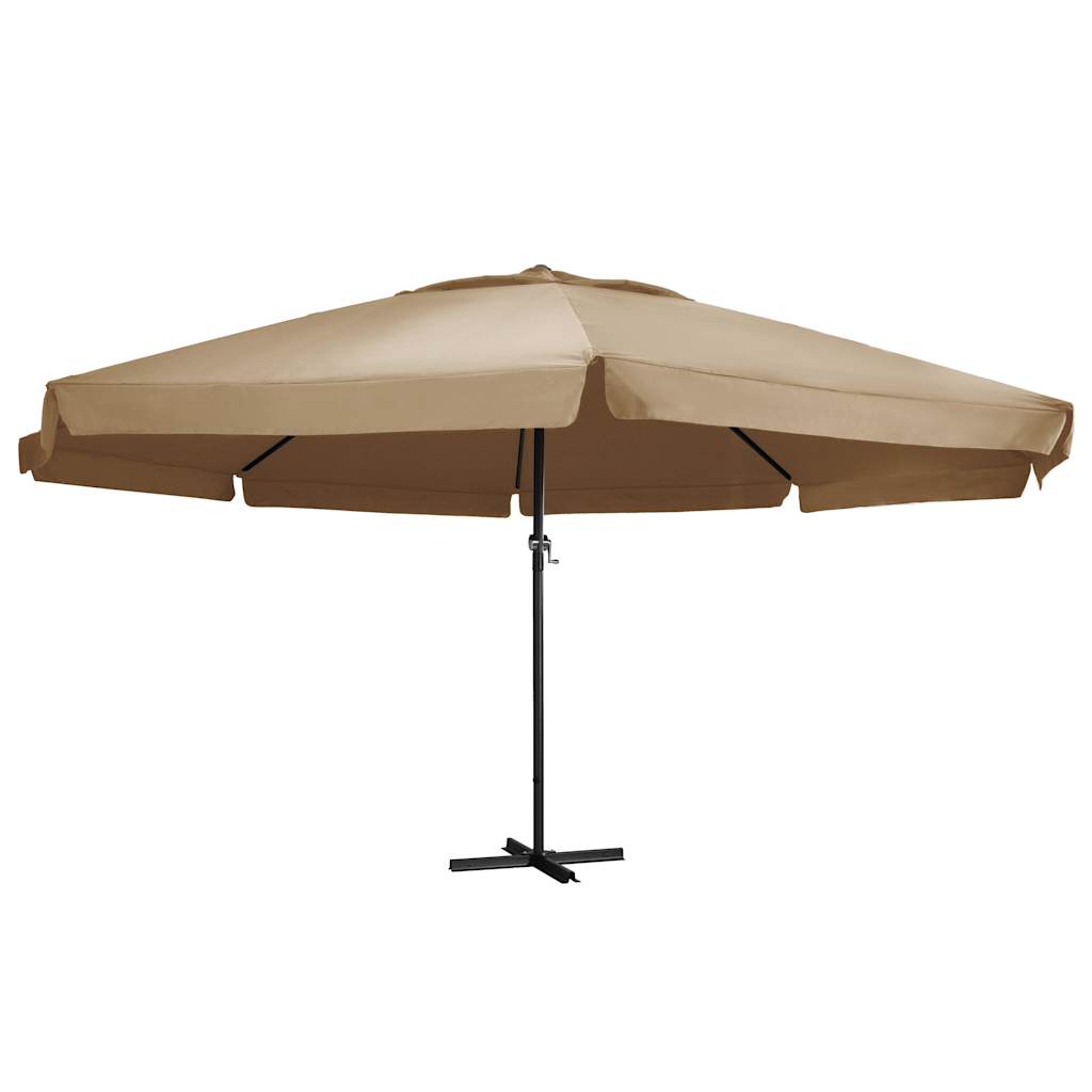 Umbrelă soare de exterior cu stâlp aluminiu gri taupe 600 cm GartenMobel Dekor