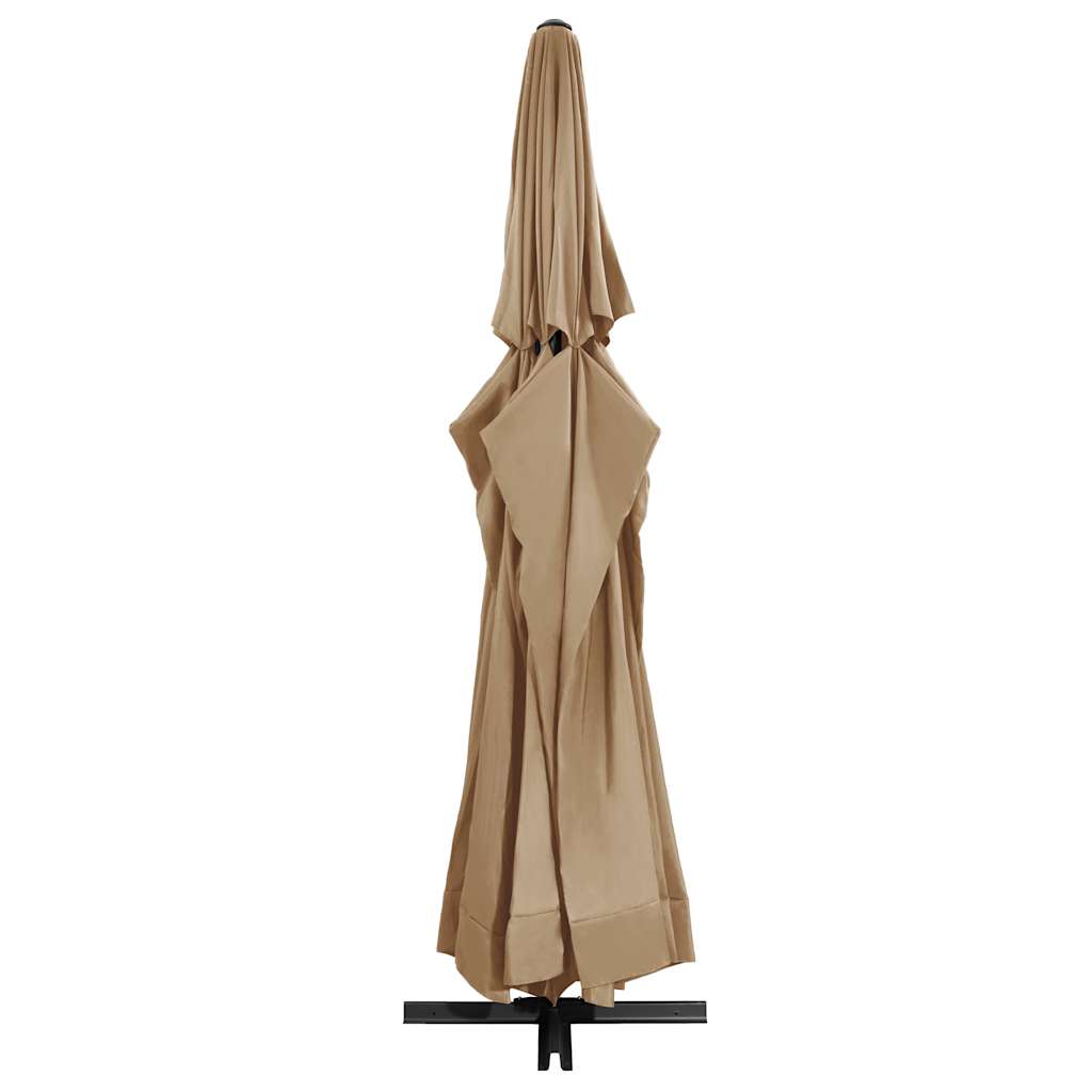 Umbrelă soare de exterior cu stâlp aluminiu gri taupe 600 cm GartenMobel Dekor
