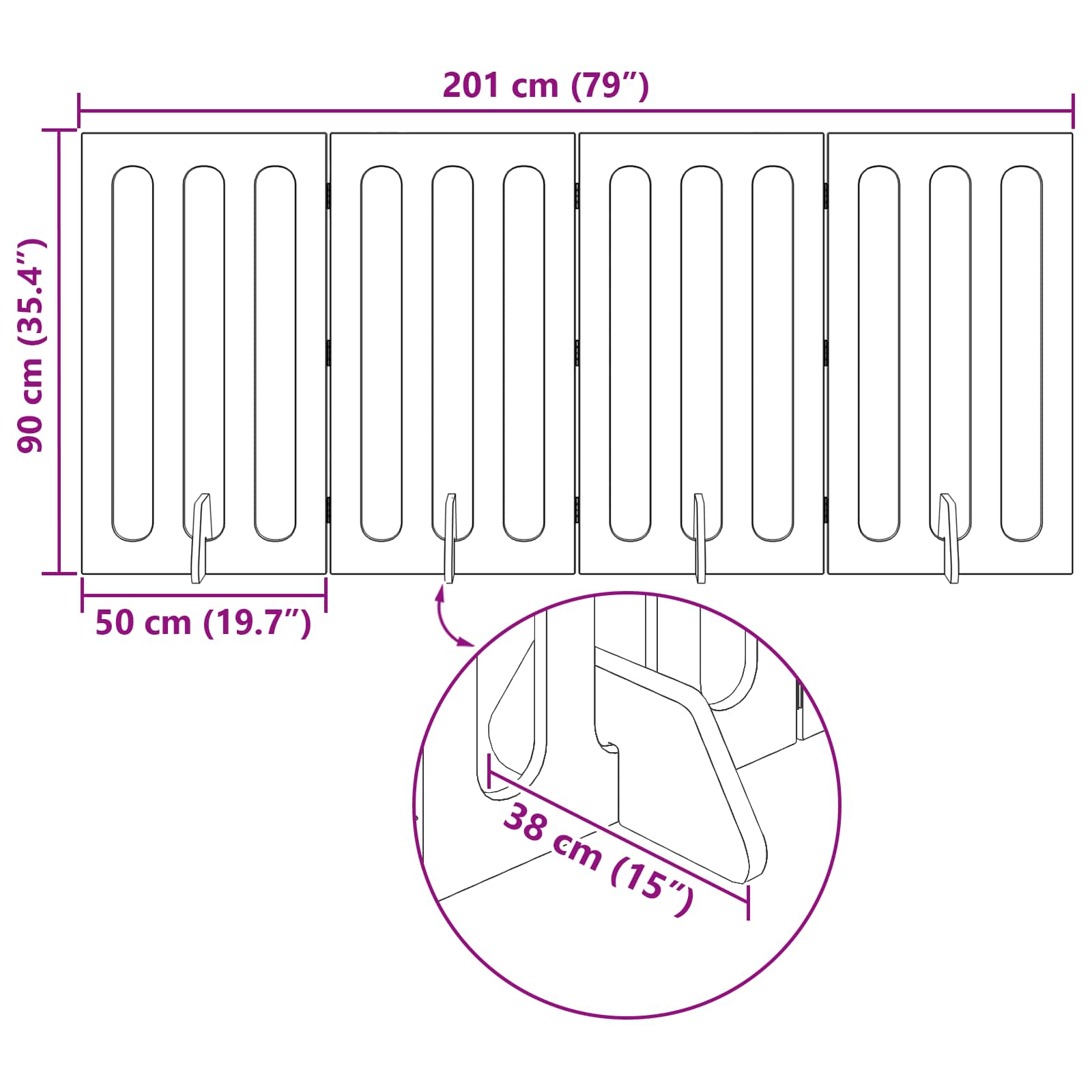 Țarc pliabil pentru animale de companie 4 pcs Alb GartenMobel Dekor