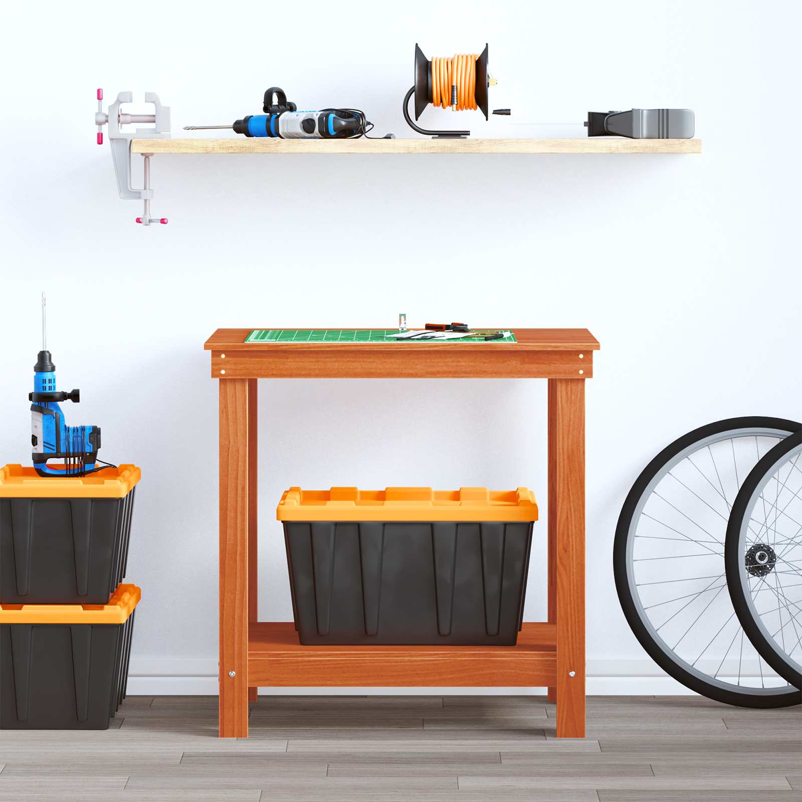 Banc de lucru Maro Ceară 80 x 50 x 80 cm Lemn masiv de pin GartenMobel Dekor