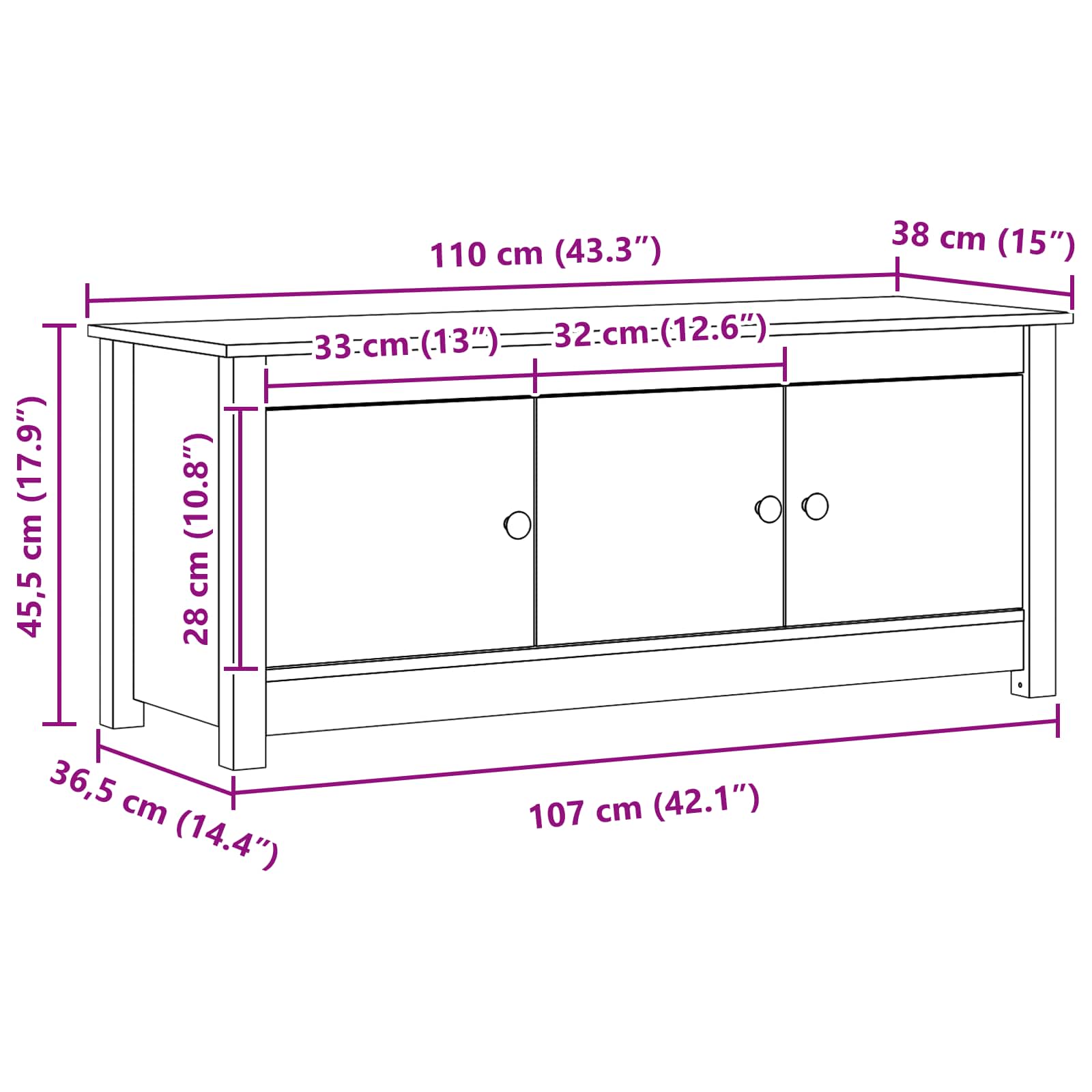 Dulap pentru pantofi Maro Ceară 110 x 38 x 45,5 cm GartenMobel Dekor
