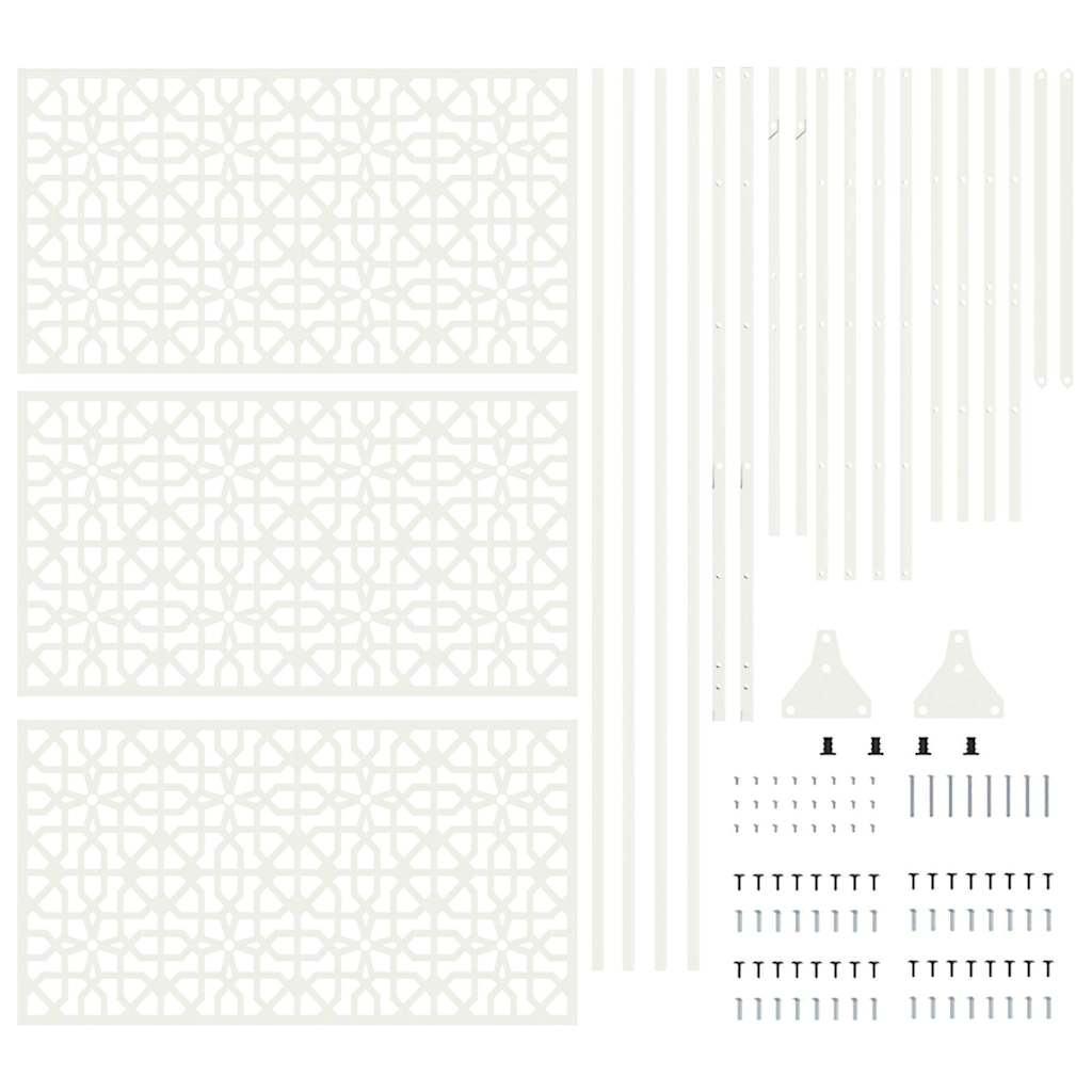 Ecran de intimitate Alb 100 x 50 x 180 cm Oțel GartenMobel Dekor