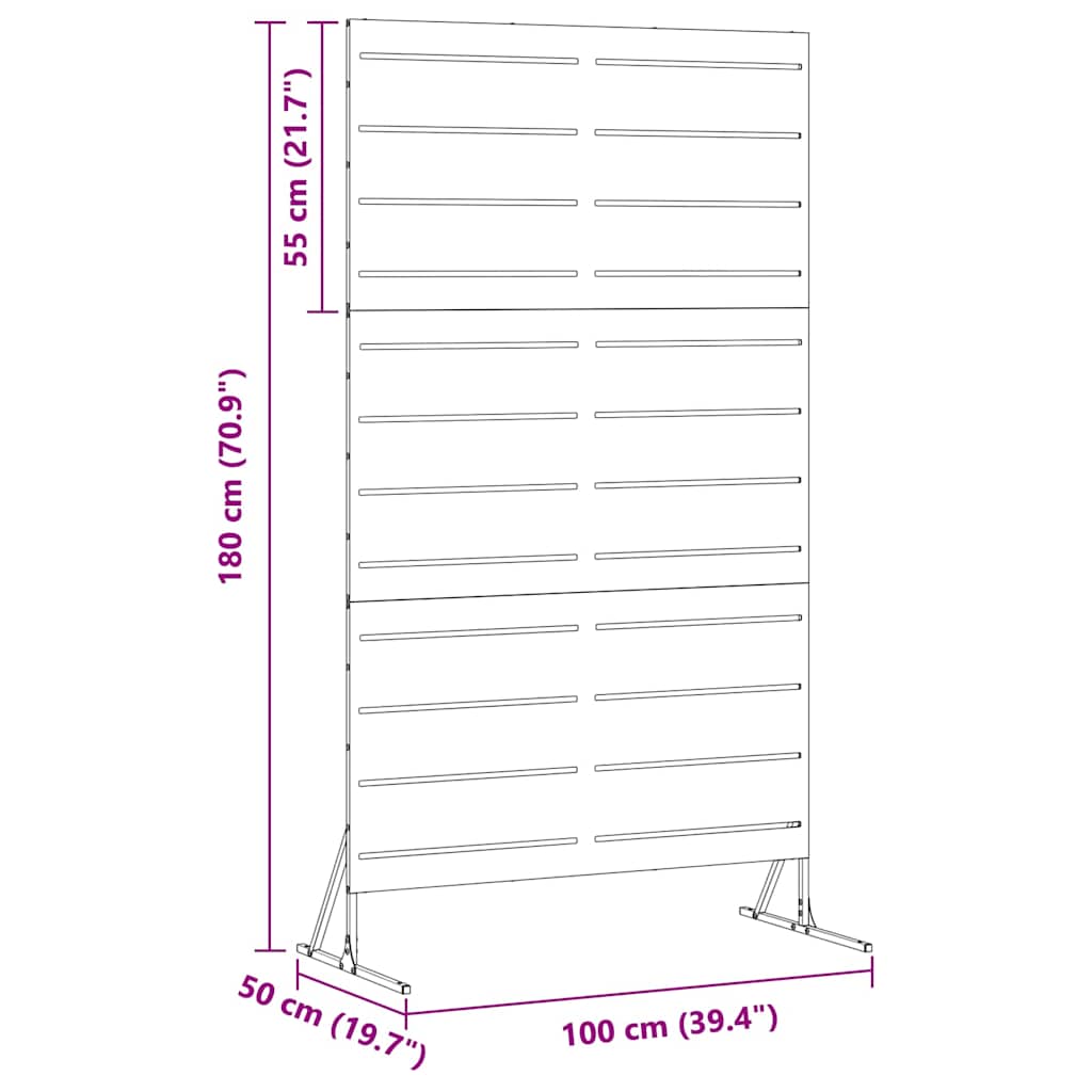 Ecran de intimitate Alb 100 x 50 x 180 cm Oțel GartenMobel Dekor