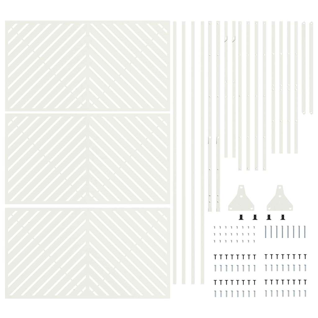 Ecran de intimitate Alb 100 x 50 x 180 cm Oțel GartenMobel Dekor