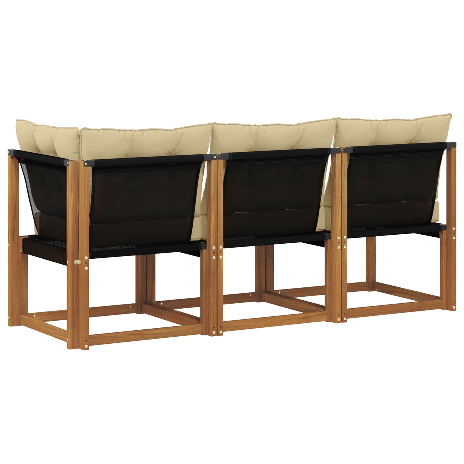 Canapea de exterior din mijloc și colț 3 Bucată natural GartenMobel Dekor