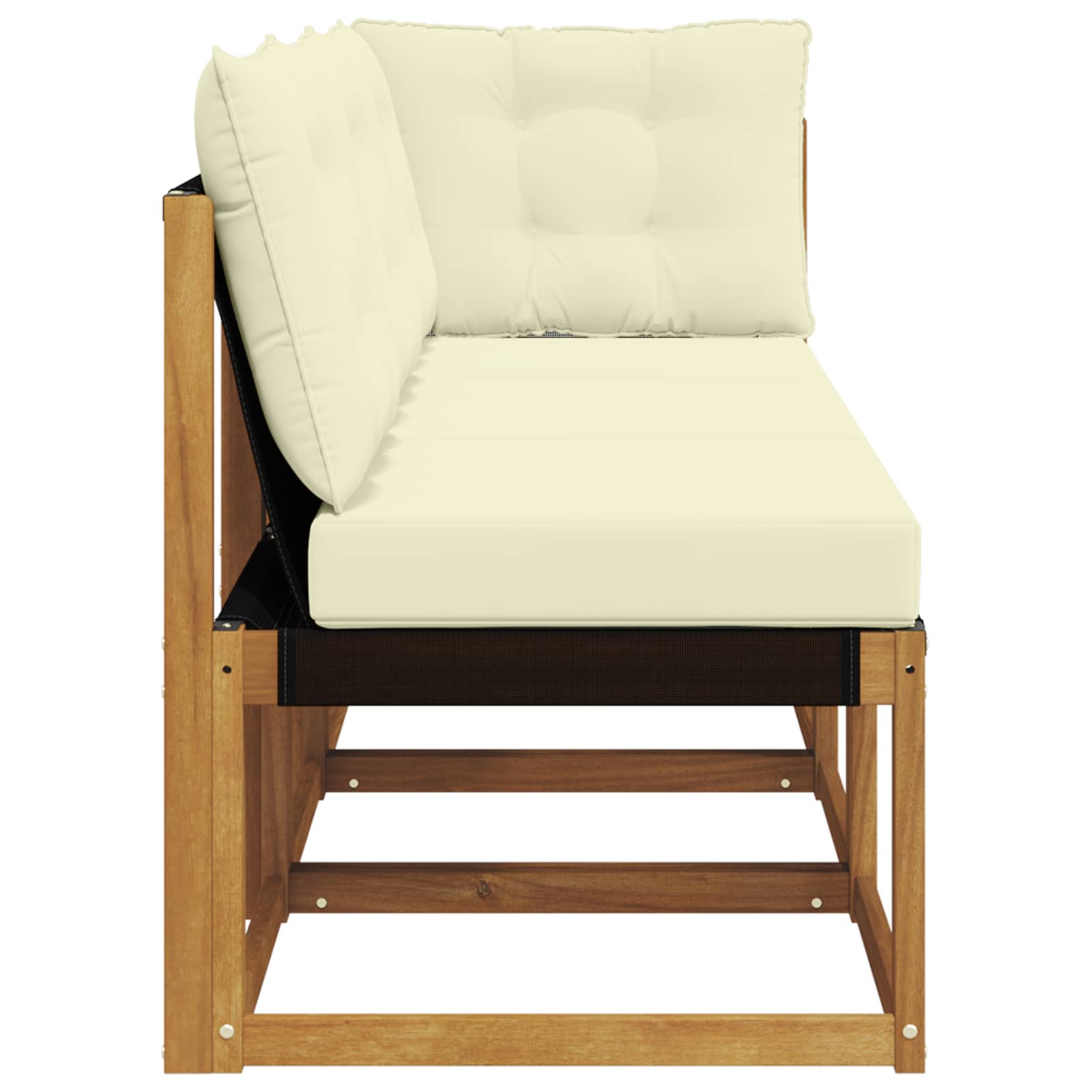 Canapea de exterior din mijloc și colț 3 Bucată natural GartenMobel Dekor