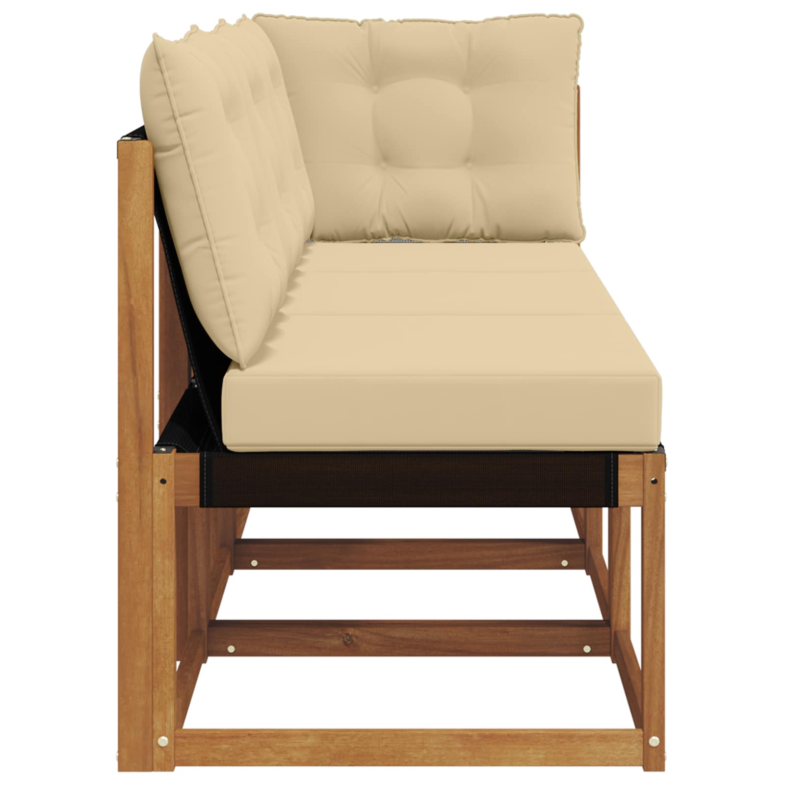 Canapea de exterior din mijloc și colț 3 Bucată natural GartenMobel Dekor