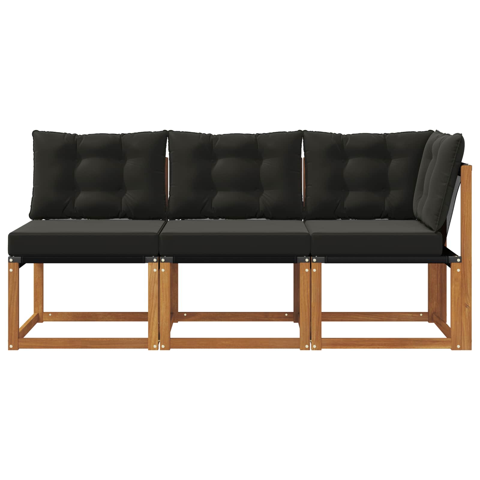 Canapea de exterior din mijloc și colț 3 Bucată natural GartenMobel Dekor