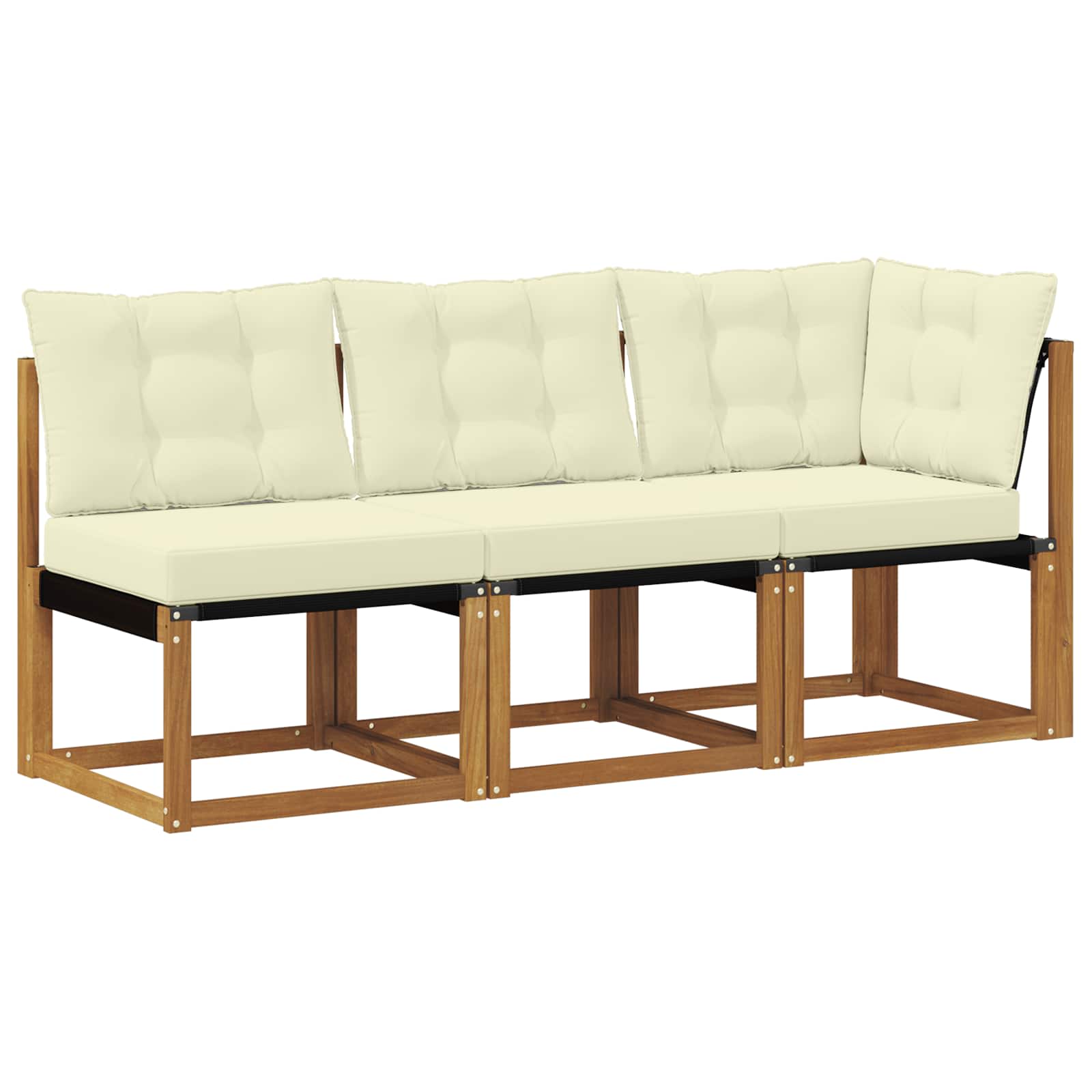 Canapea de exterior din mijloc și colț 3 Bucată natural GartenMobel Dekor