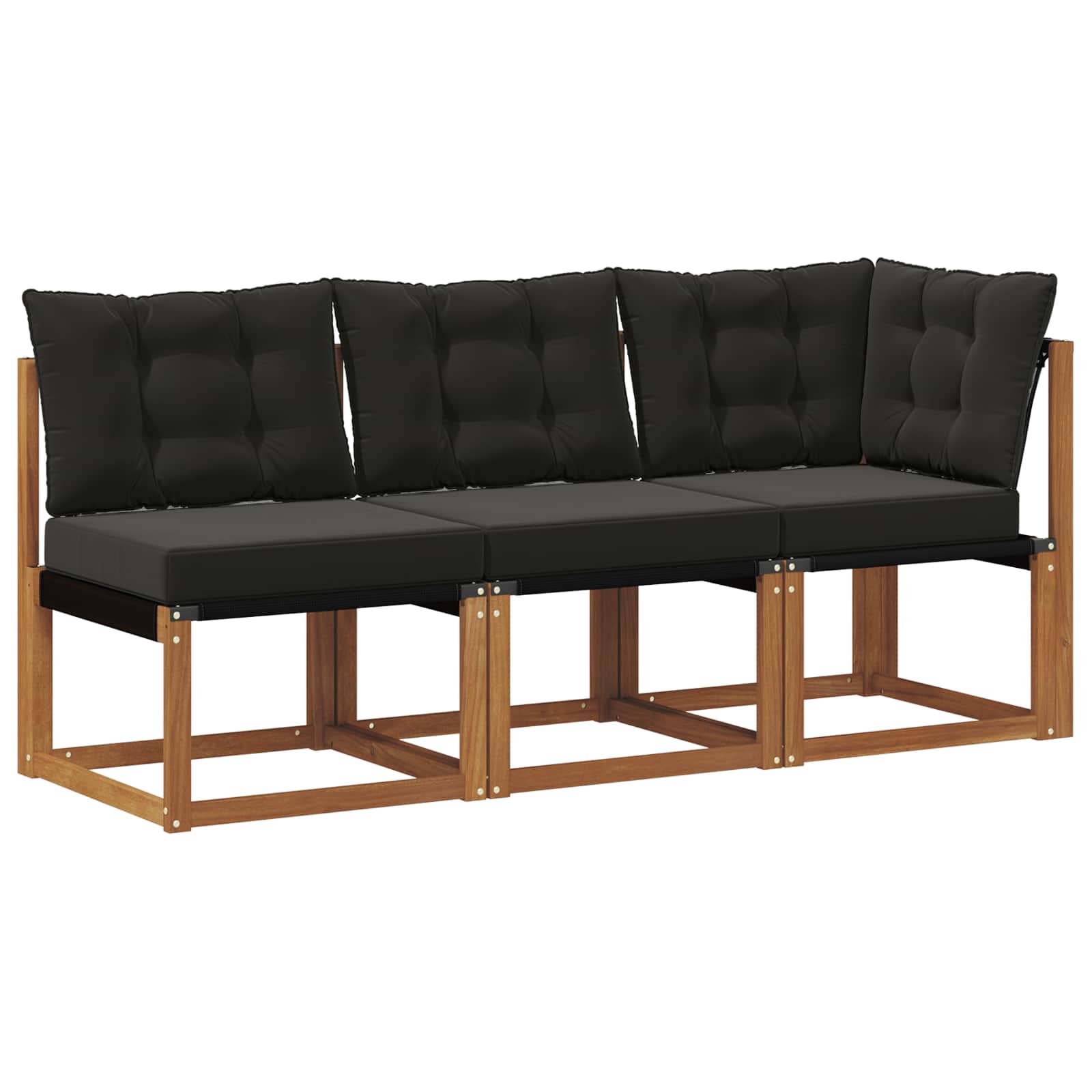 Canapea de exterior din mijloc și colț 3 Bucată natural GartenMobel Dekor