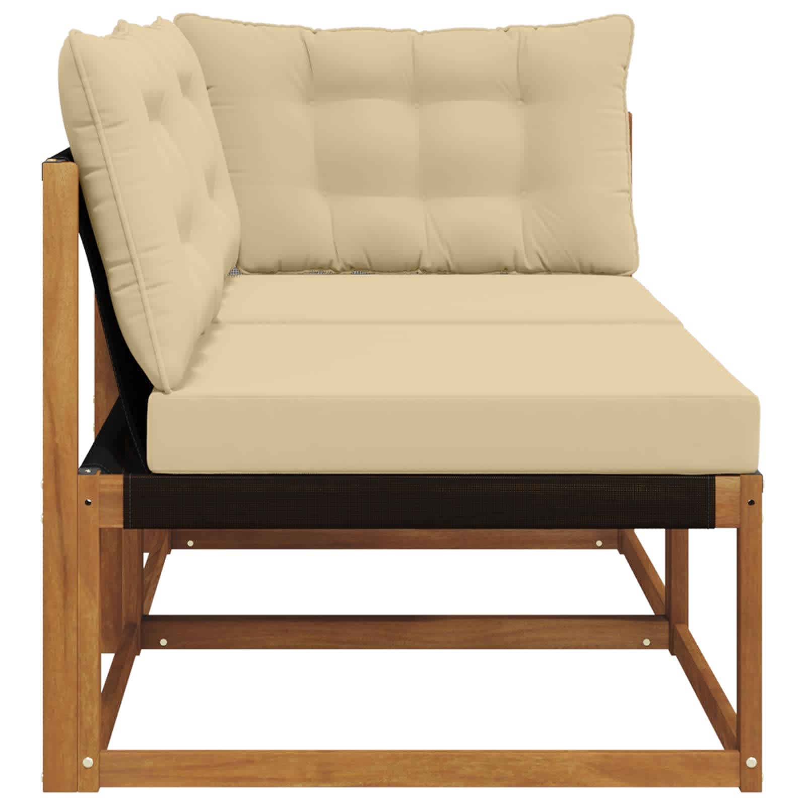 Canapea de exterior din mijloc și colț 7 Bucată natural GartenMobel Dekor