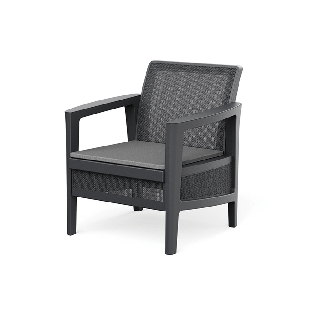 Curver Atlas linea set de mobilier de grădină din plastic cu pernă grafit-gri