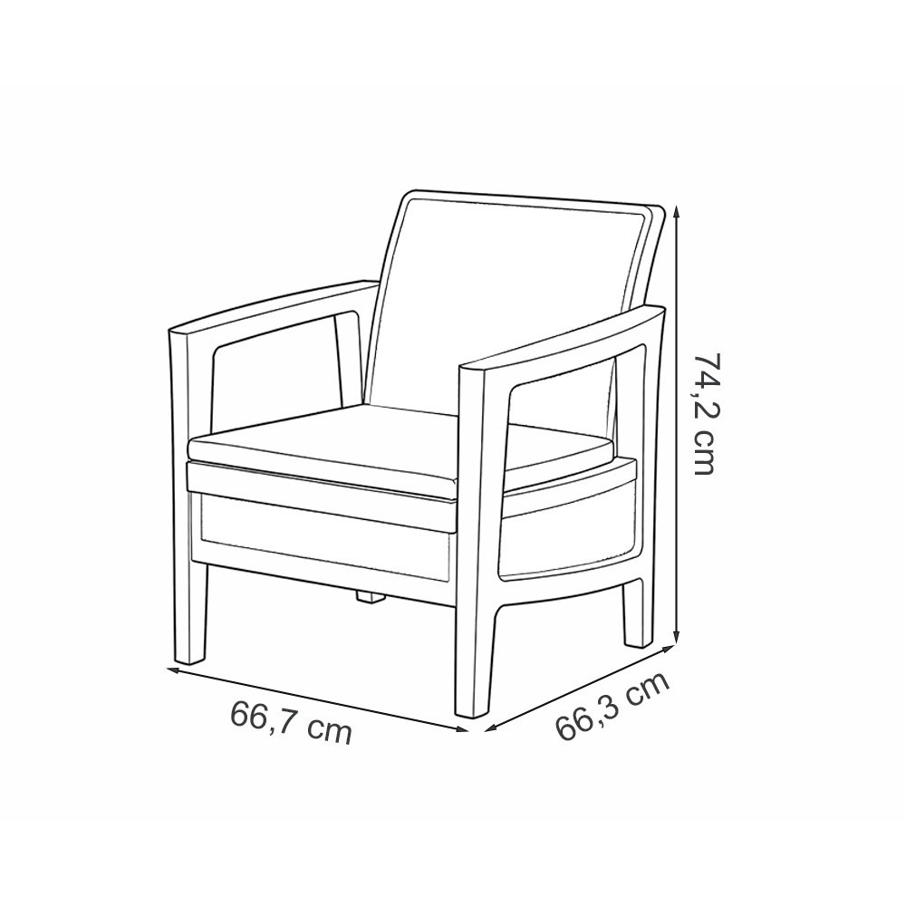 Curver Atlas linea set de mobilier de grădină din plastic cu pernă grafit-gri