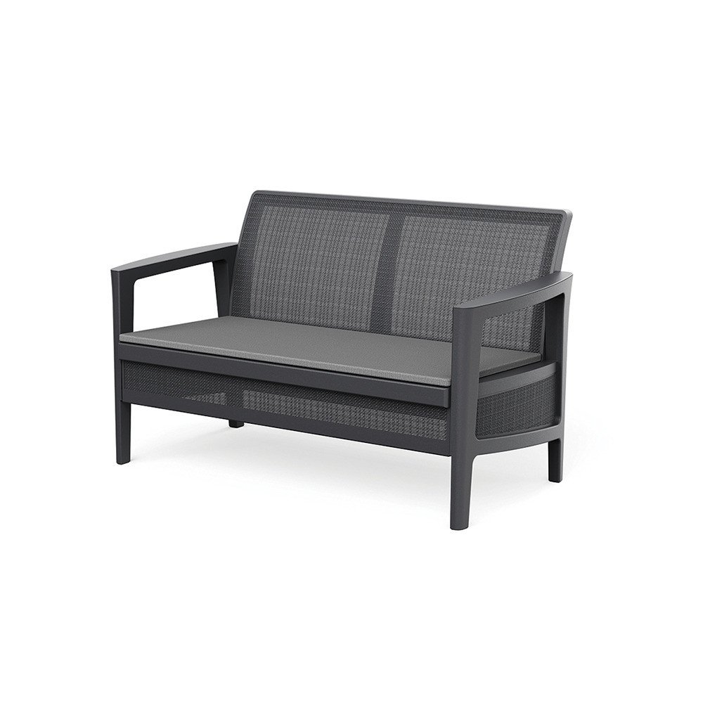 Curver Atlas linea set de mobilier de grădină din plastic cu pernă grafit-gri