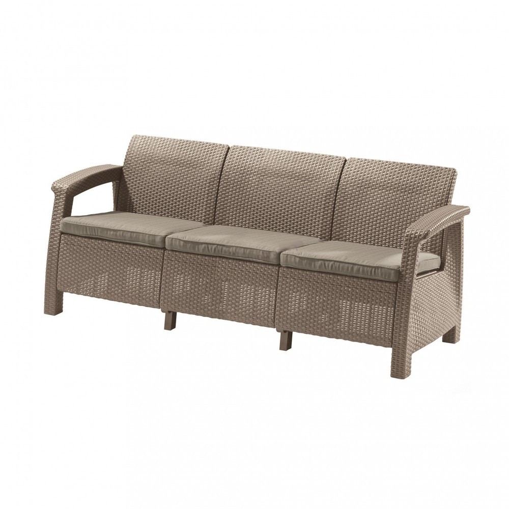 Curver Set mobilier de grădină Corfu max set, culoare cappuccino, cu pernă nisip
