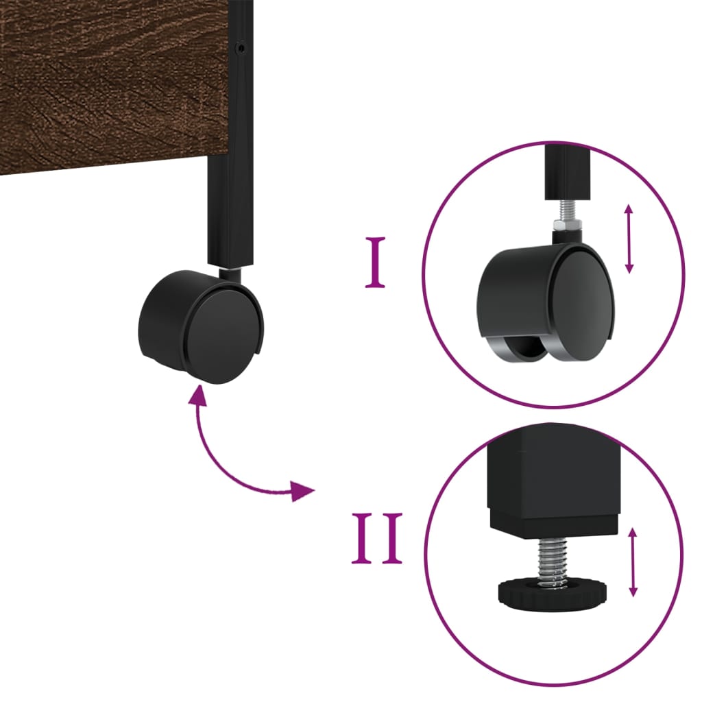 Cărucior de bucătărie, stejar maro, 50x30x70 cm, lemn prelucrat GartenMobel Dekor