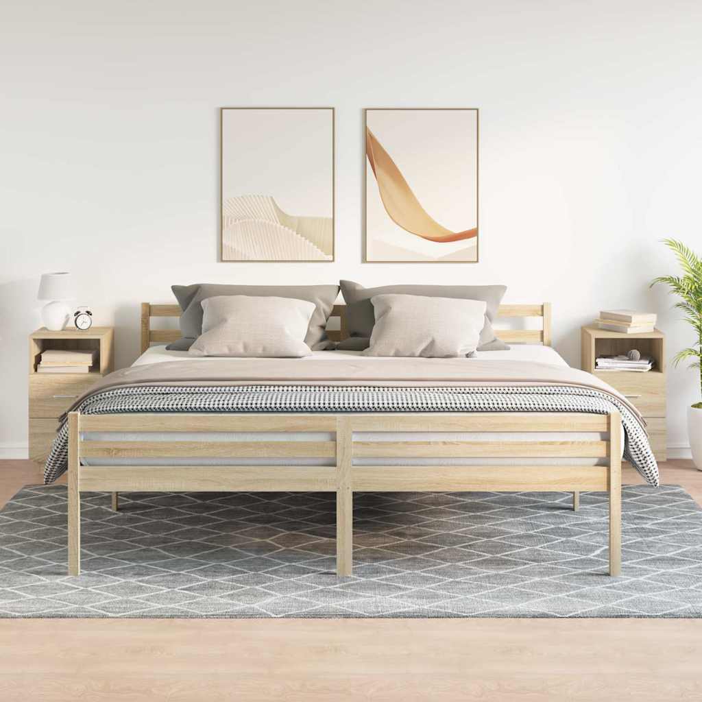 Noptiere 2 buc cu 2 sertare Stejar Sonoma 36x36x68 cm GartenMobel Dekor