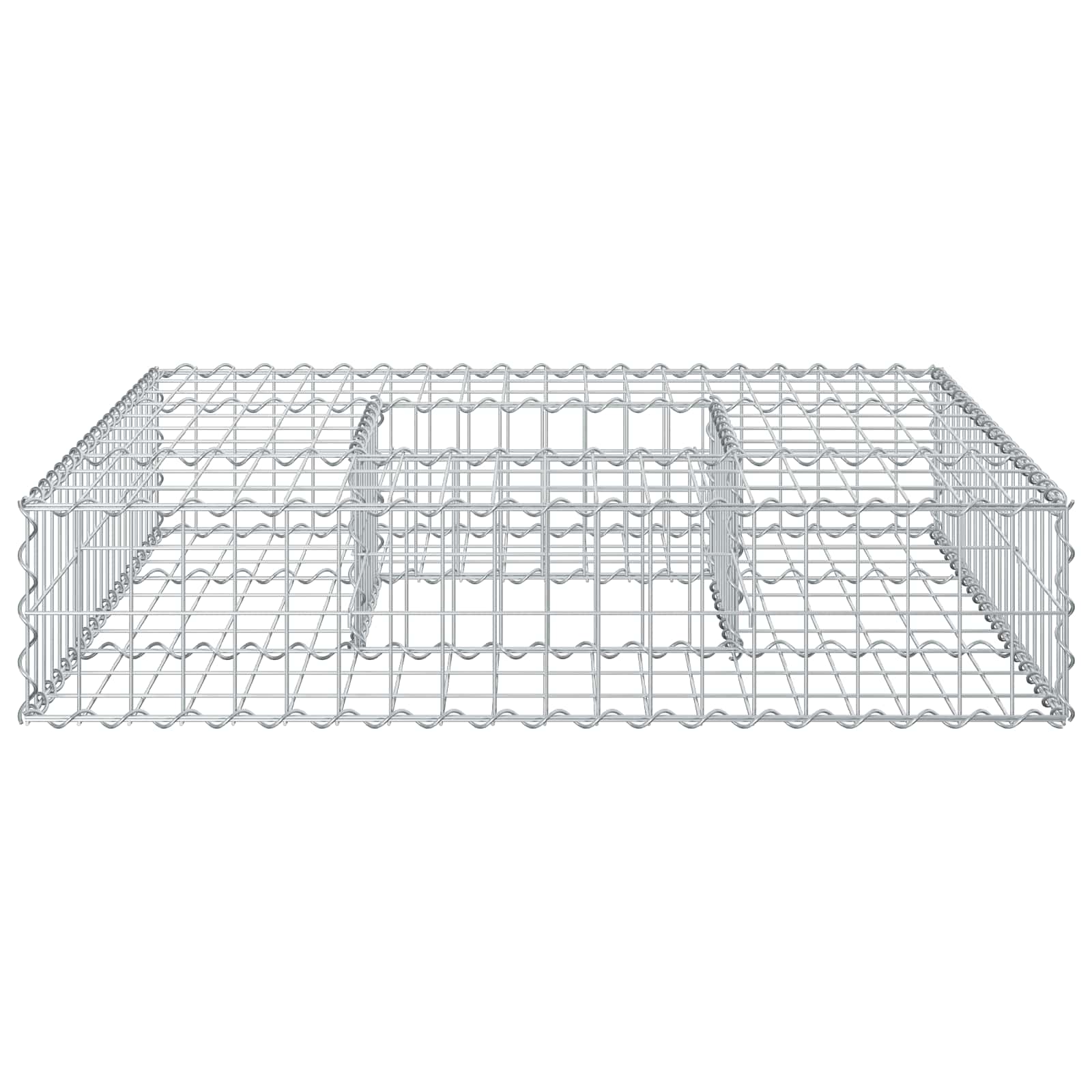 Pat ridicat din gabion Argintiu 100 x 100 x 20 cm GartenMobel Dekor