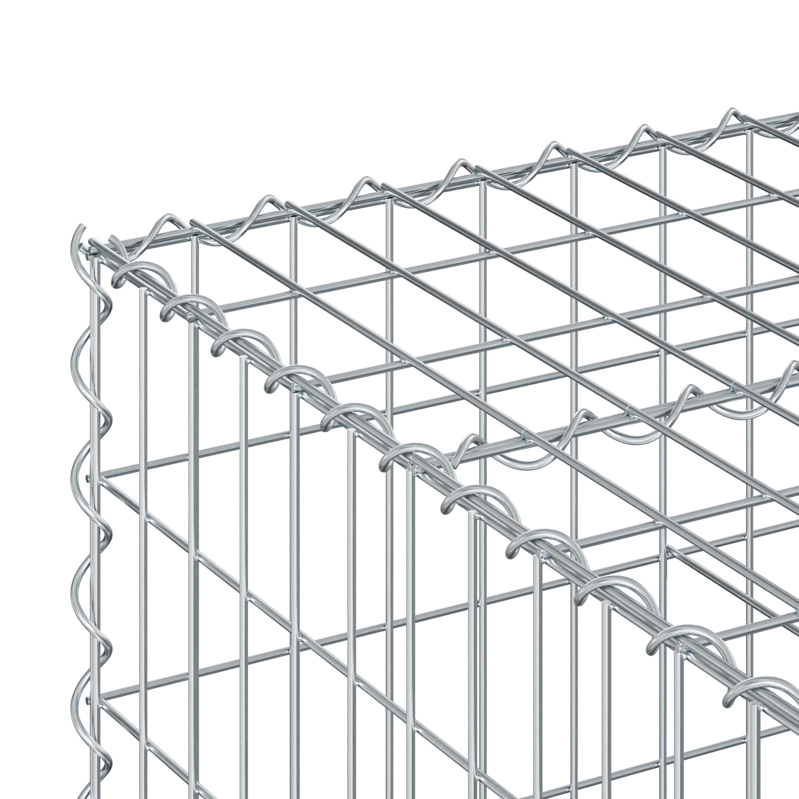 Pat ridicat din gabion Argintiu 100 x 100 x 40 cm GartenMobel Dekor