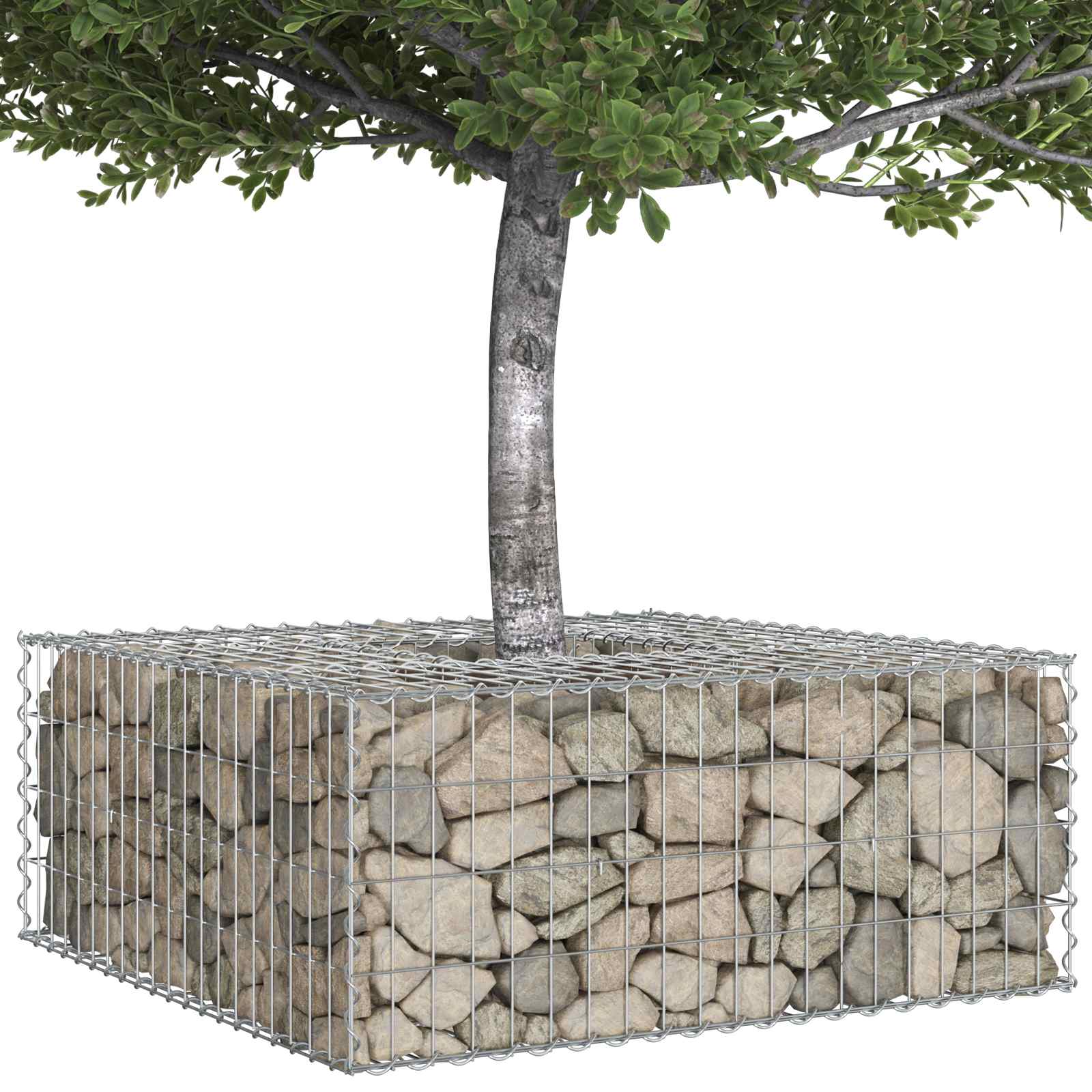 Pat ridicat din gabion Argintiu 100 x 100 x 40 cm GartenMobel Dekor
