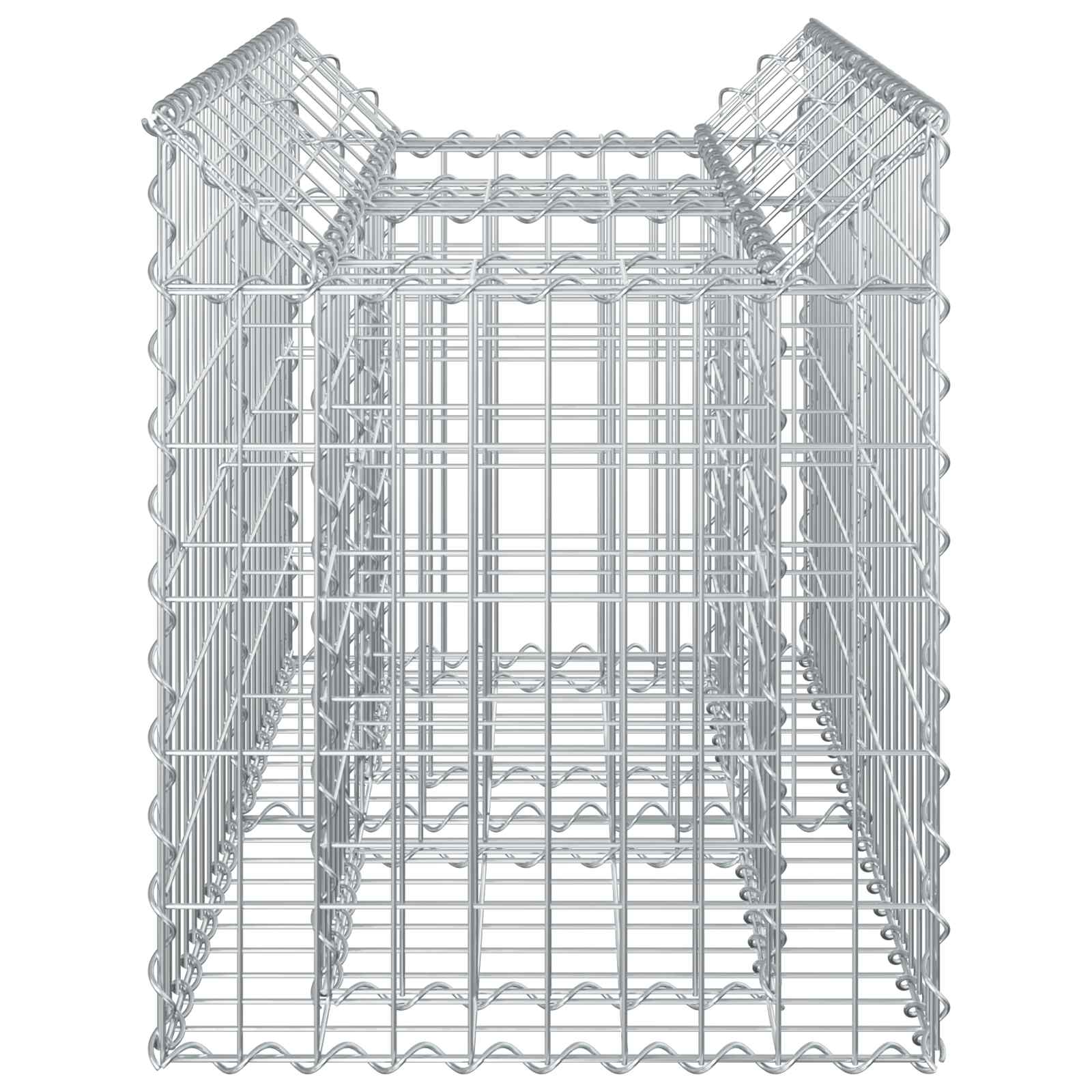 Pat ridicat din gabion Argintiu 100 x 50 x 60 cm GartenMobel Dekor