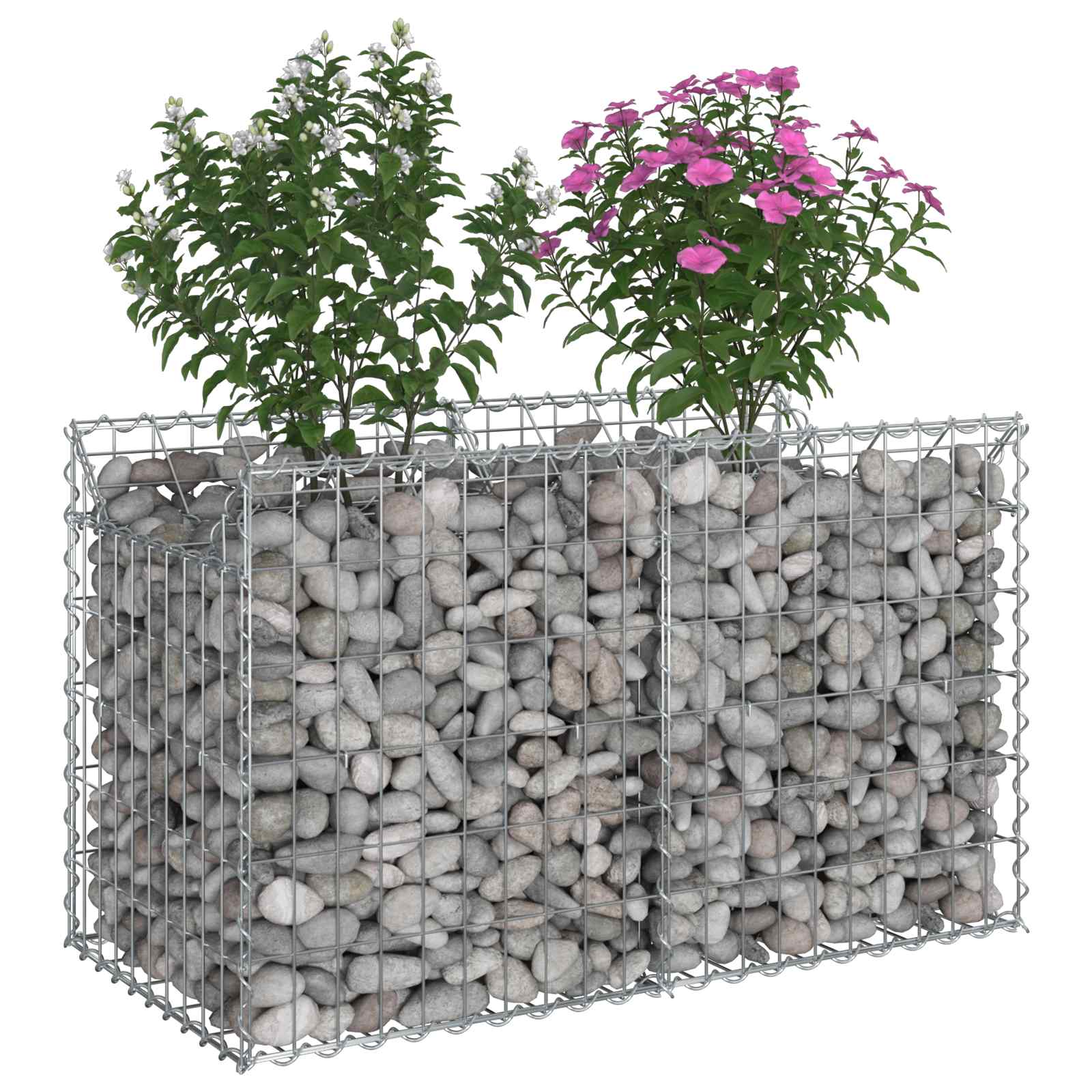 Pat ridicat din gabion Argintiu 100 x 50 x 60 cm GartenMobel Dekor