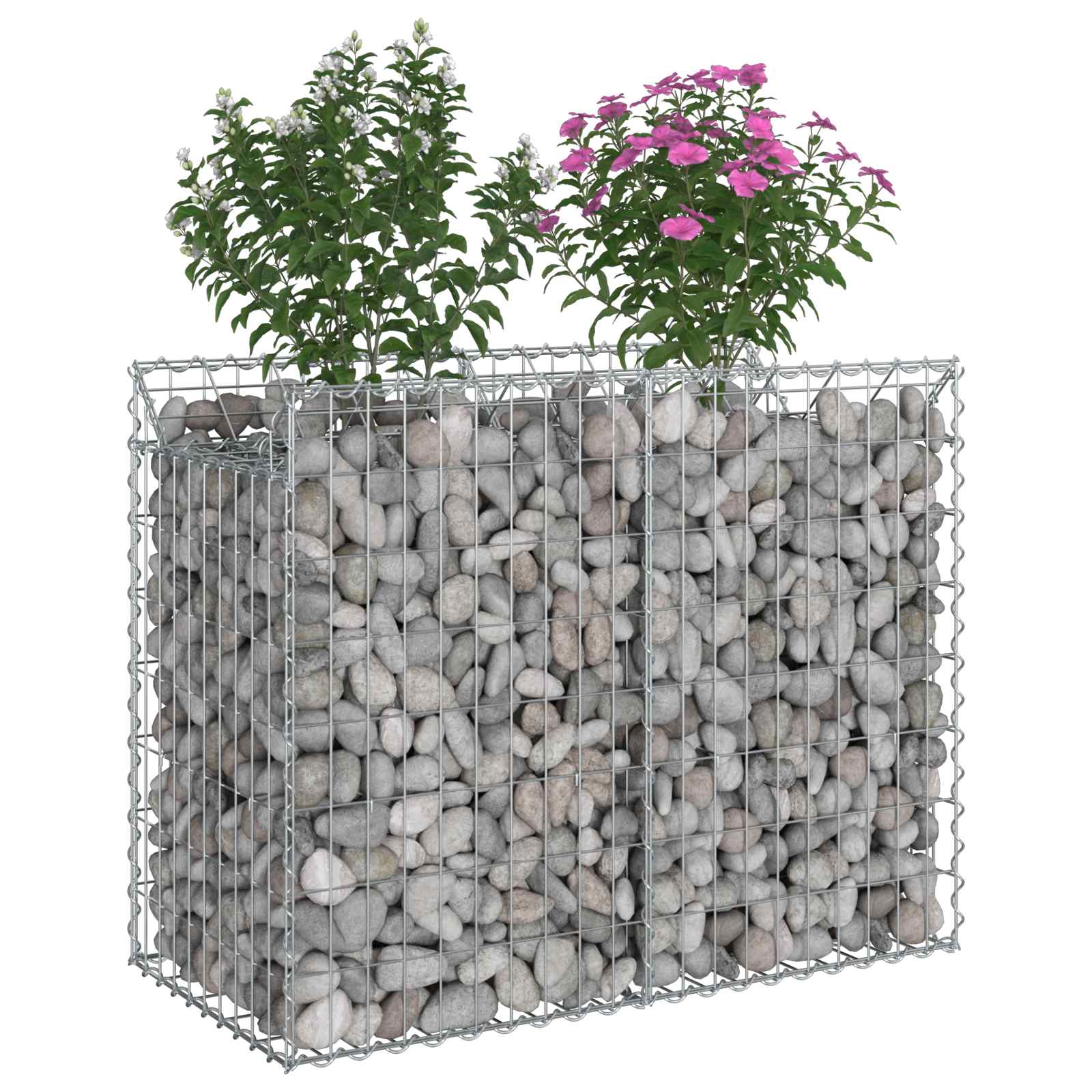 Pat ridicat din gabion Argintiu 100 x 50 x 80 cm GartenMobel Dekor