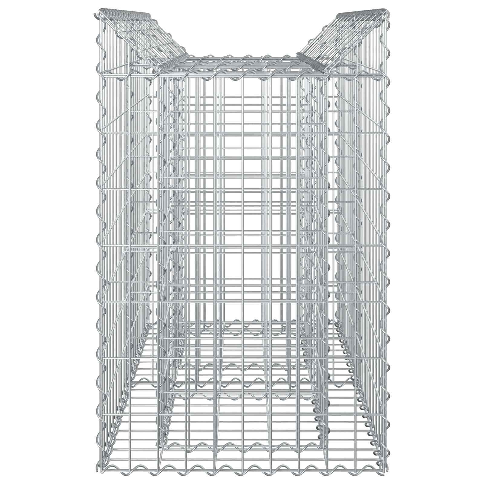 Pat ridicat din gabion Argintiu 100 x 50 x 80 cm GartenMobel Dekor