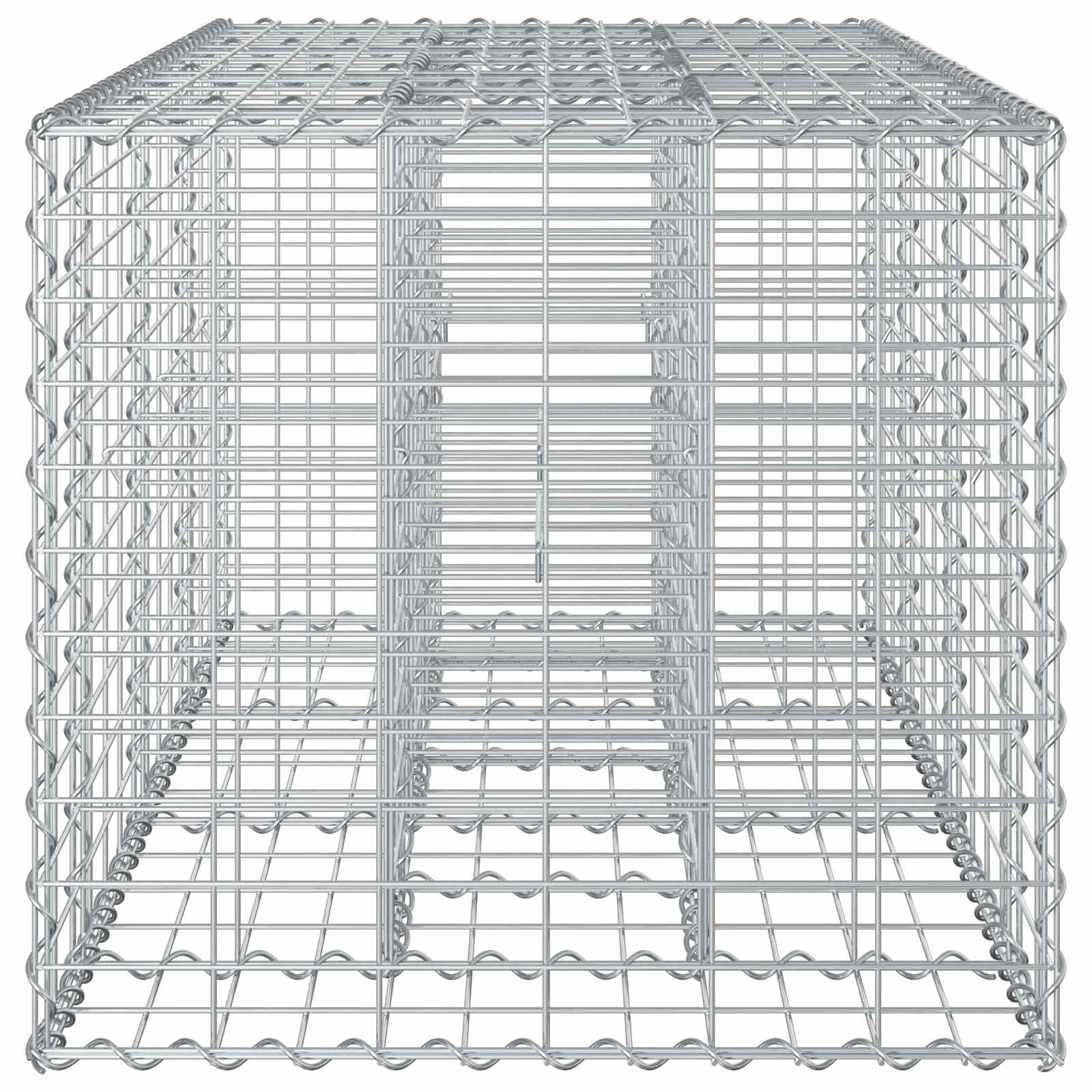 Pat ridicat din gabion Argintiu 140 x 60 x 55 cm GartenMobel Dekor