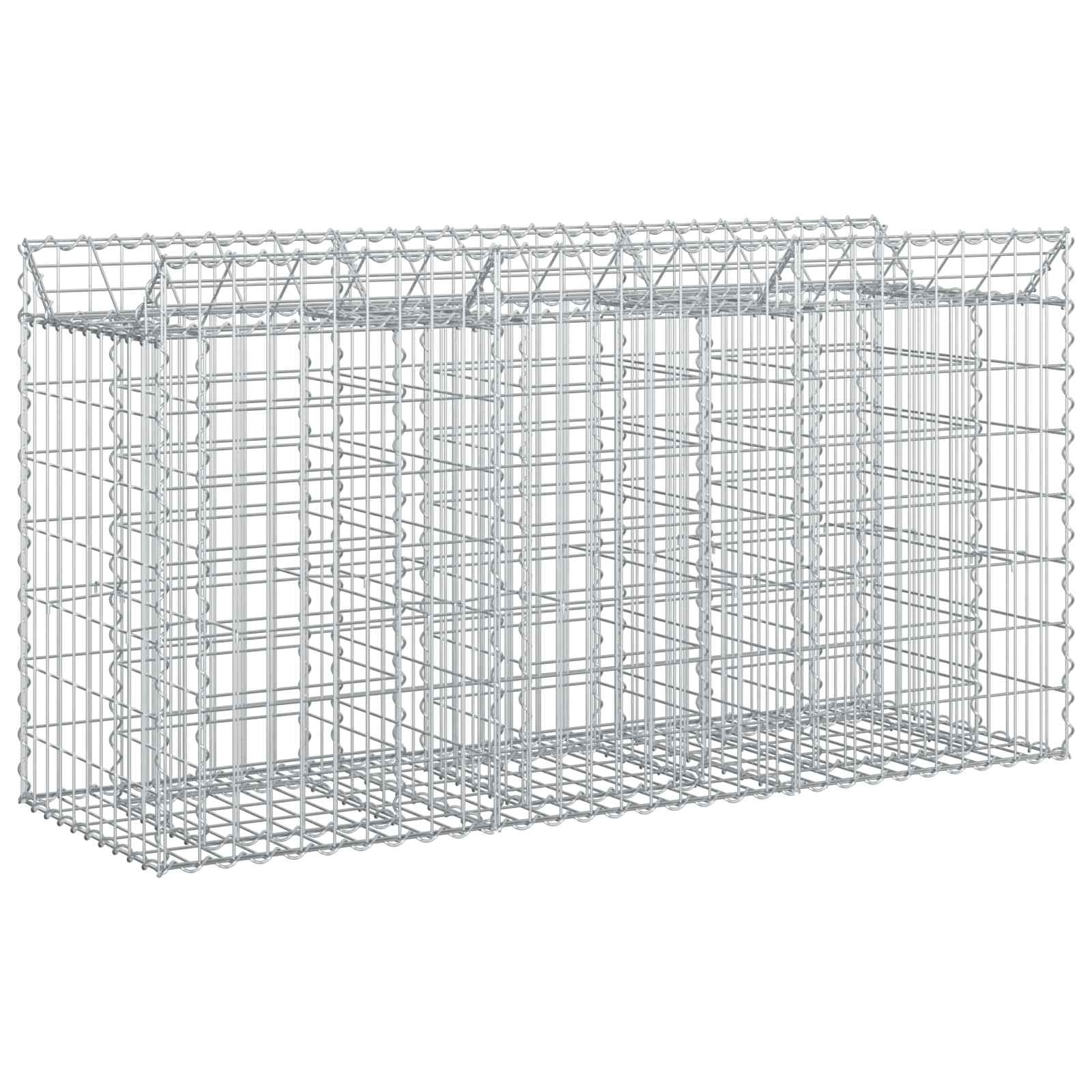 Pat ridicat din gabion Argintiu 150 x 50 x 80 cm GartenMobel Dekor