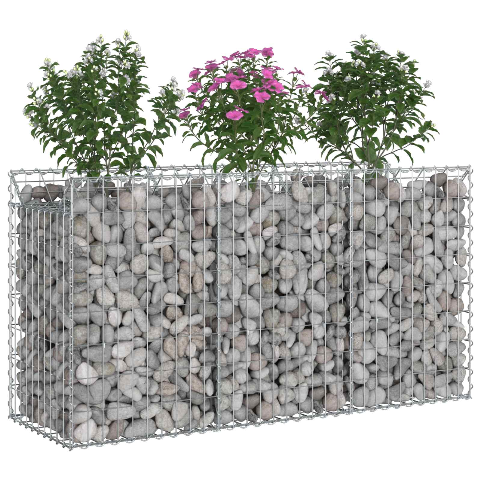 Pat ridicat din gabion Argintiu 150 x 50 x 80 cm GartenMobel Dekor