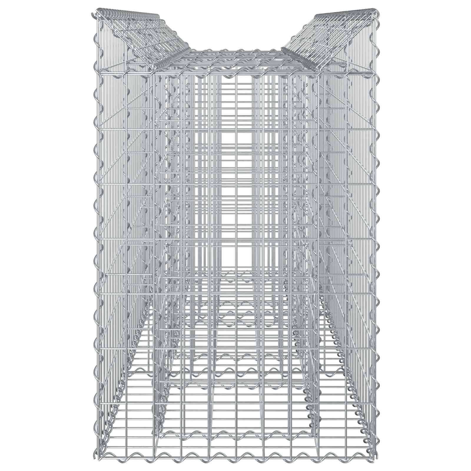 Pat ridicat din gabion Argintiu 150 x 50 x 80 cm GartenMobel Dekor