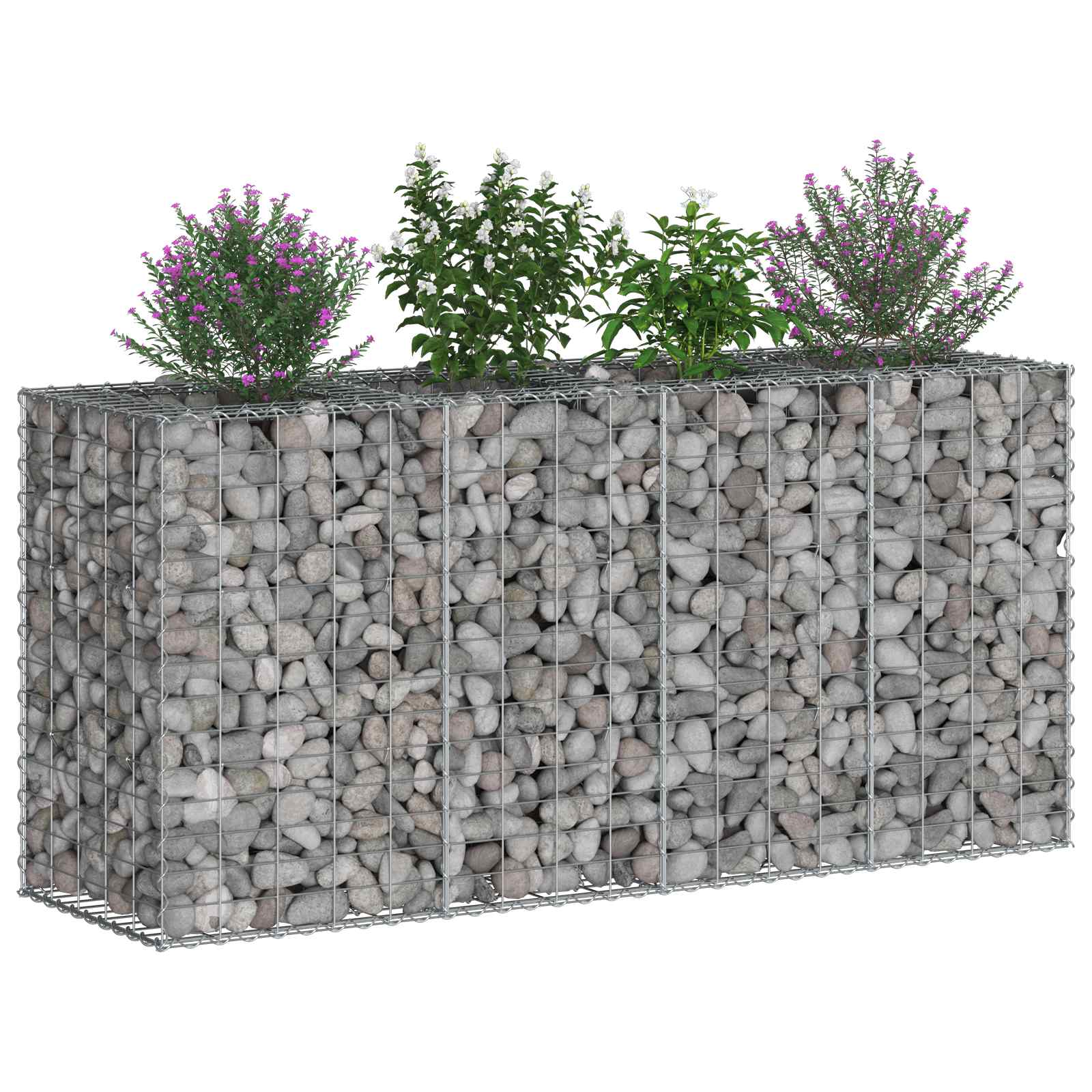 Pat ridicat din gabion Argintiu 170 x 50 x 80 cm GartenMobel Dekor